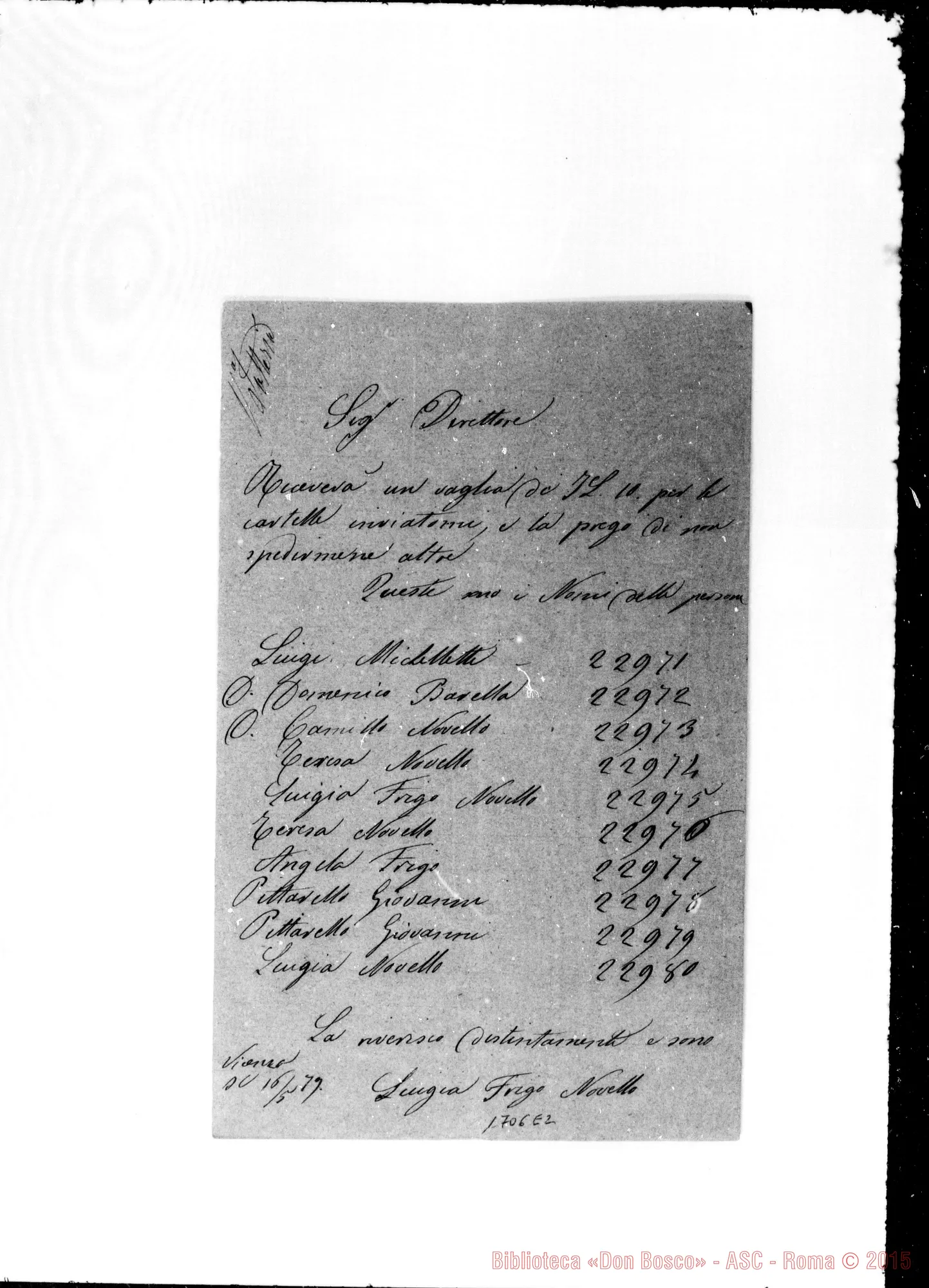 Fotogramma E 2 — Frigo Luigia Novello