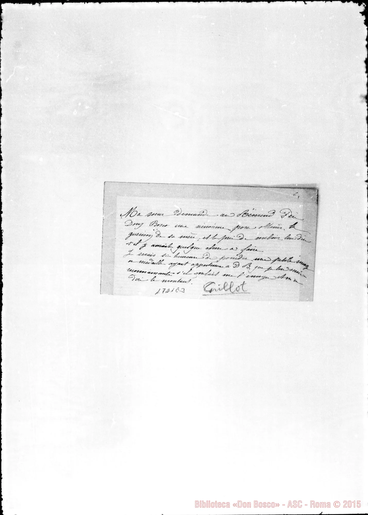 Fotogramma E 3 — » ». Bigliettino accluso