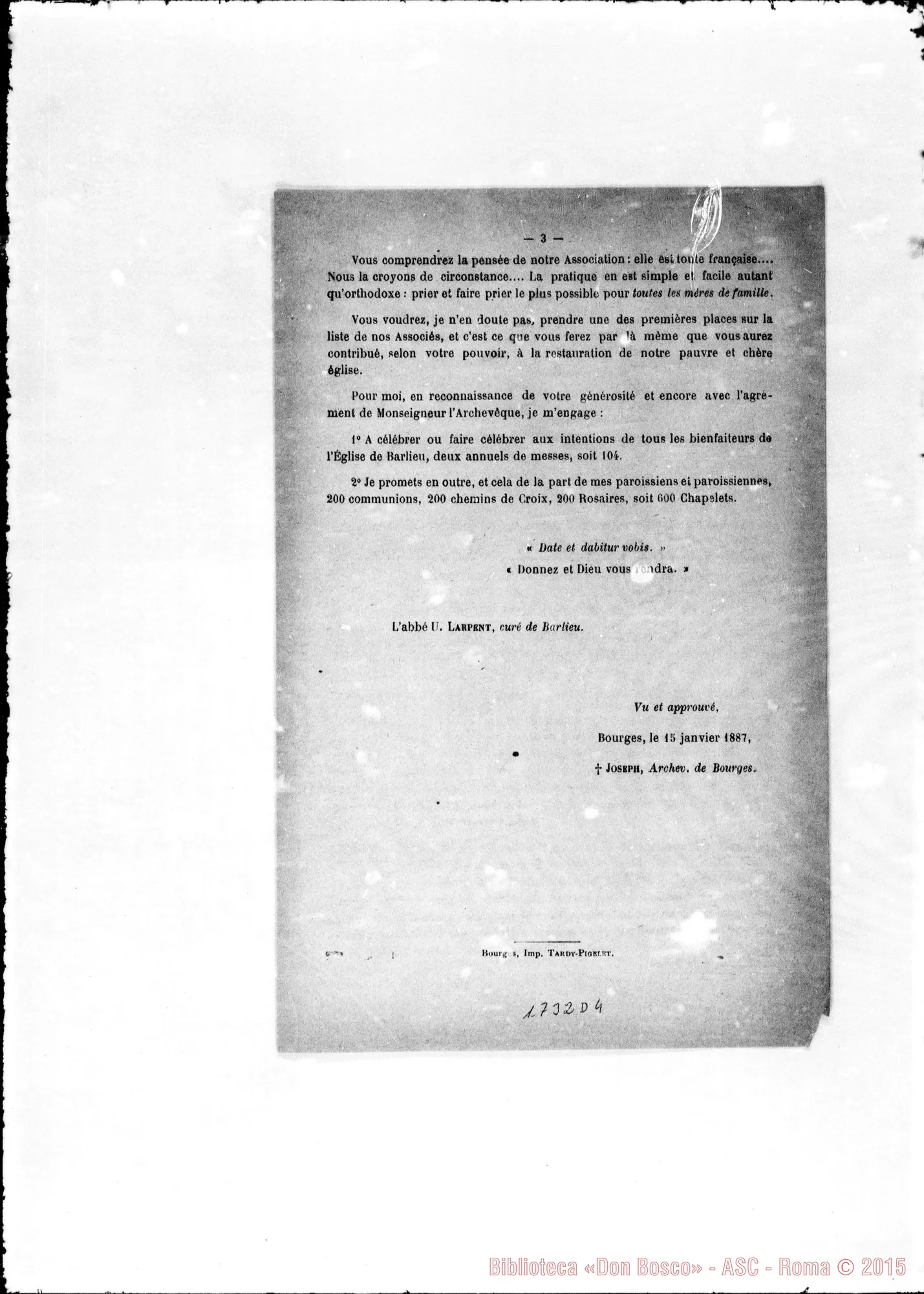 Fotogramma D 4 — Larpent U. Accluso stampato