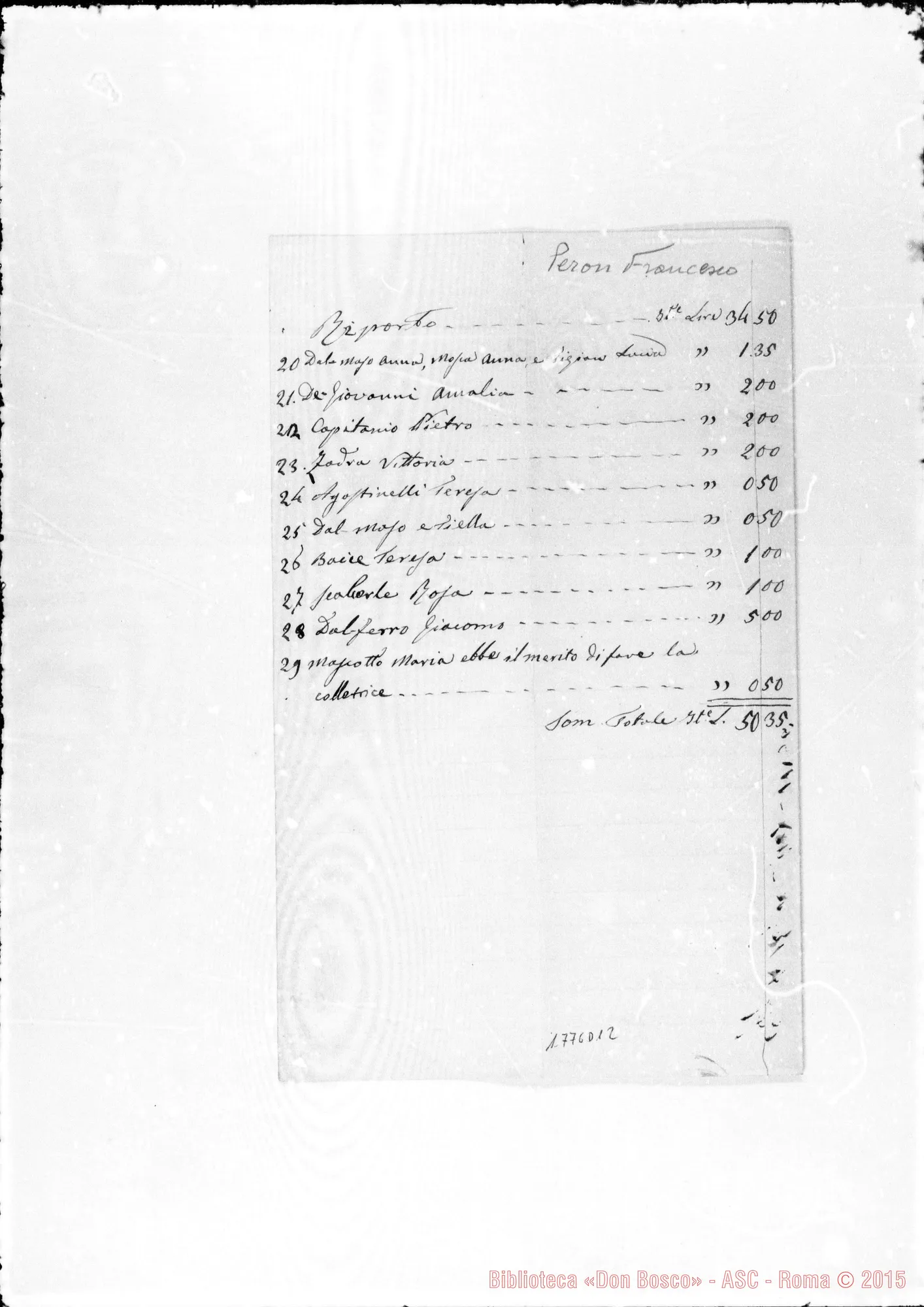 Fotogramma D 12 — Peron Francesco