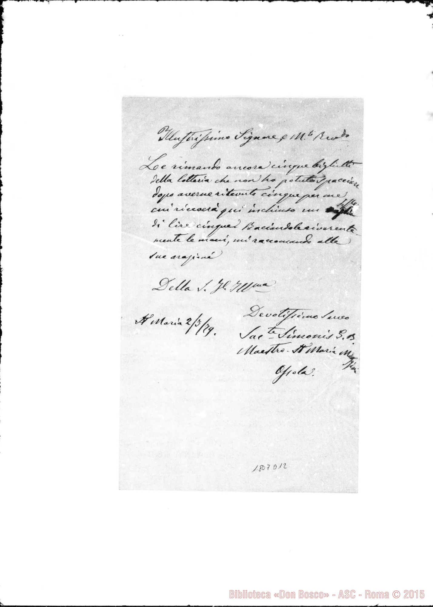 Fotogramma D 12 — Simonis G.B.