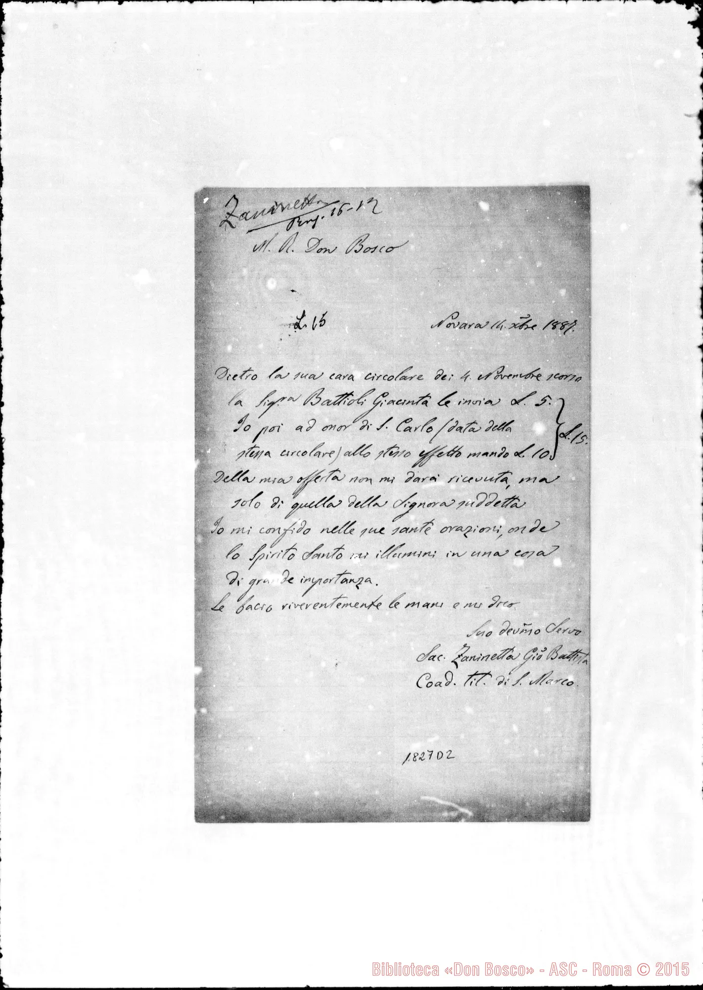 Fotogramma D 2 — Zaninetta Giov. Battista-Bosco