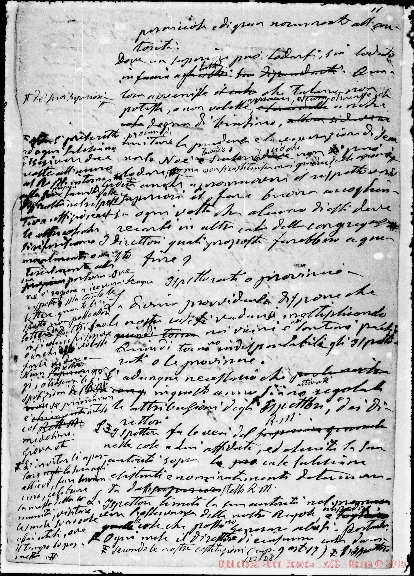 Fotogramma D 8 — Convocatoria-Schema. Ms. autogr. Bosco (ASC 133) «Capitolo Generale»