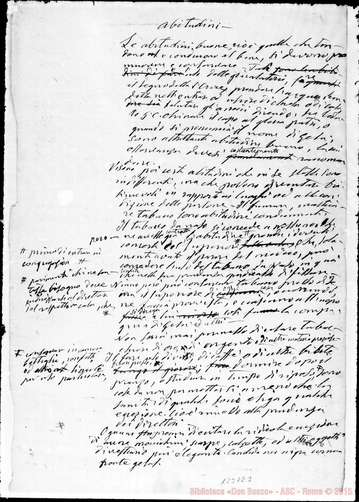 Fotogramma E 2 — Convocatoria-Schema. Ms. autogr. Bosco (ASC 133) «Capitolo Generale»