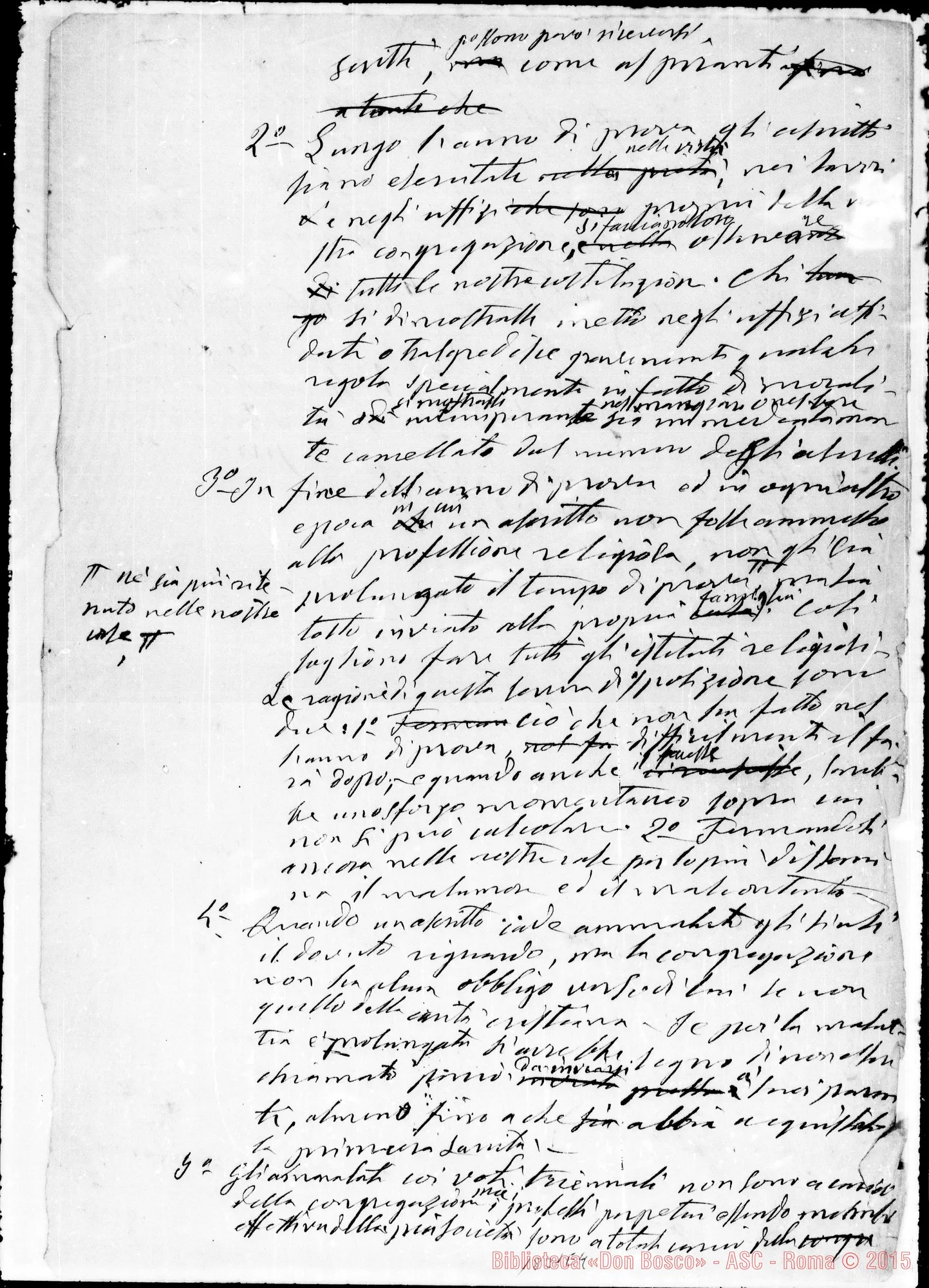 Fotogramma E 4 — Convocatoria-Schema. Ms. autogr. Bosco (ASC 133) «Capitolo Generale»