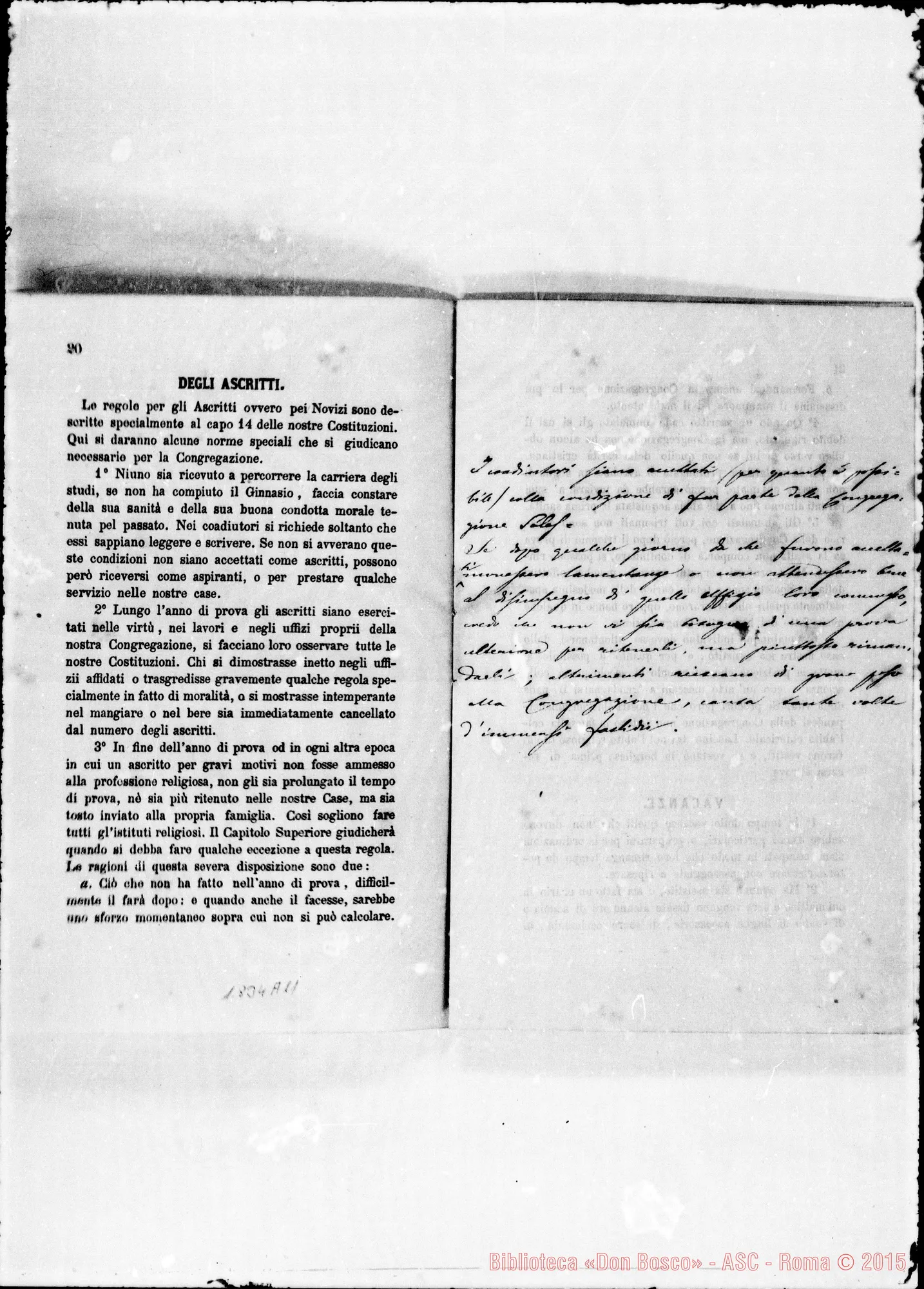 Fotogramma A 11 — Cappelletti: Proposte stampate E risposte ms.