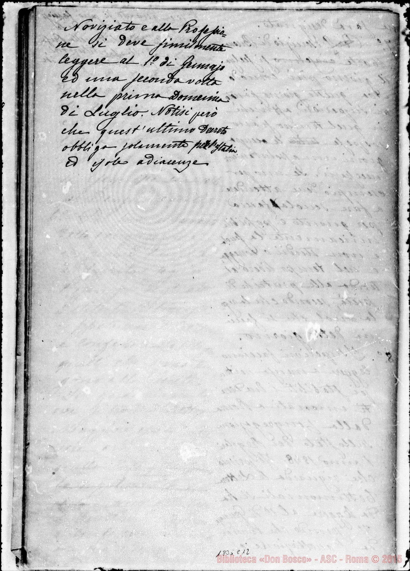Fotogramma C 12 — Deliberazioni del I Capitolo. Ms. Berto
