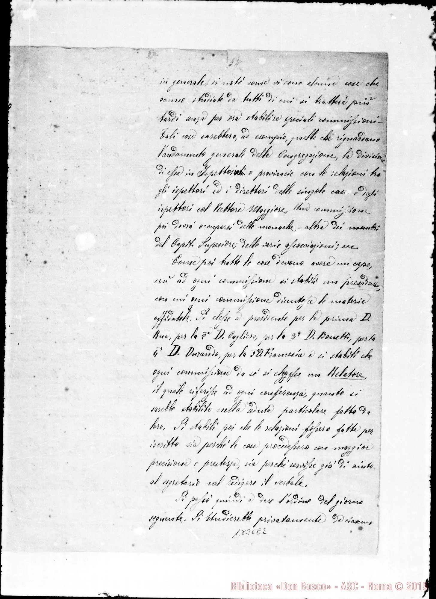 Fotogramma E 2 — Deliberazioni: Storia, atti E canoni del Cap. Gen. Manoscritti