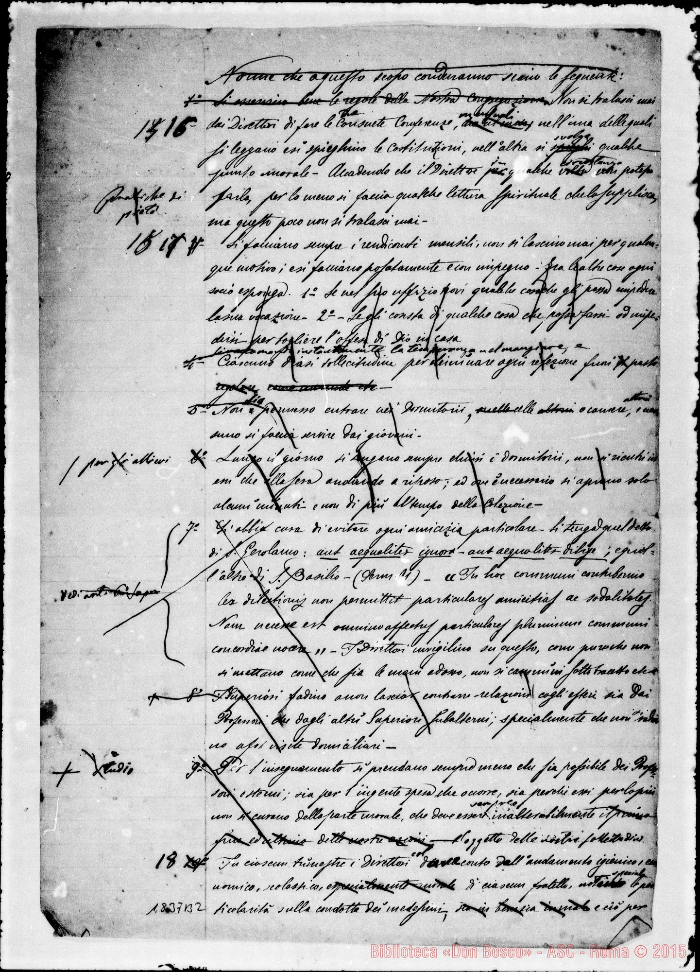 Fotogramma B 2 — Deliberazioni: Storia, atti E canoni del Cap. Gen. Manoscritti