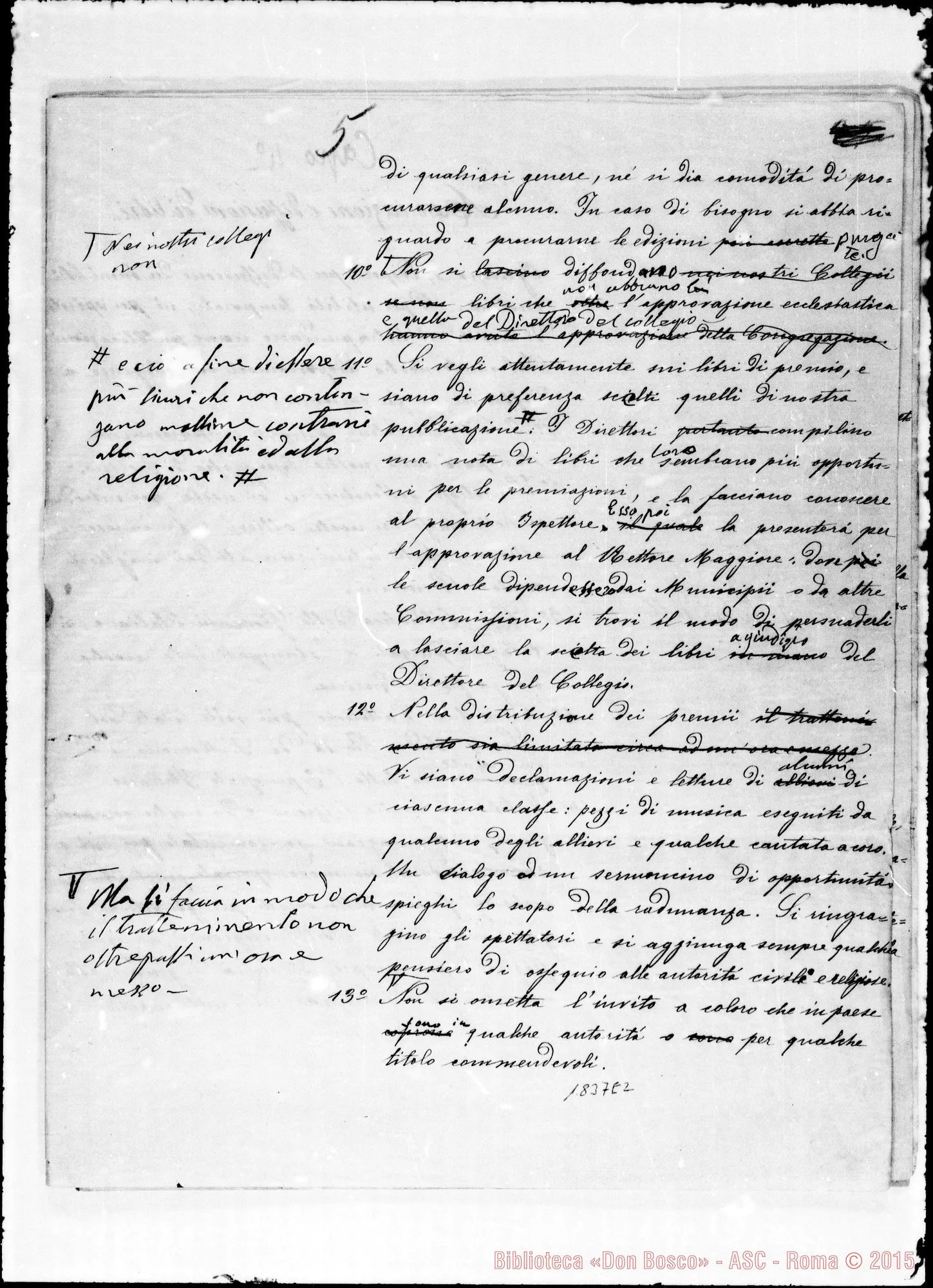Fotogramma E 2 — Deliberazioni: Manoscritti con correz. autogr. Bosco