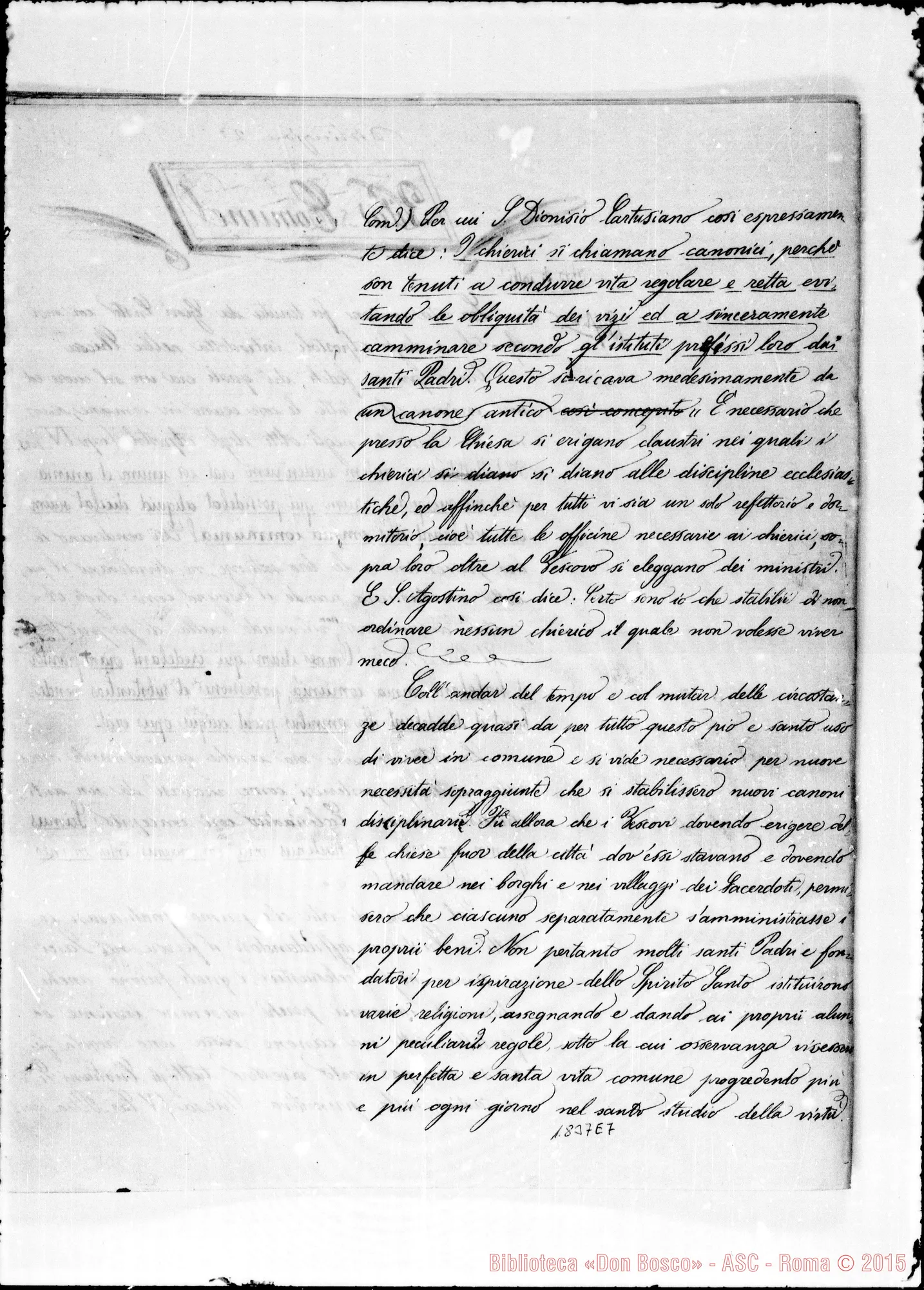 Fotogramma E 7 — Deliberazioni: Manoscritti con correz. autogr. Bosco