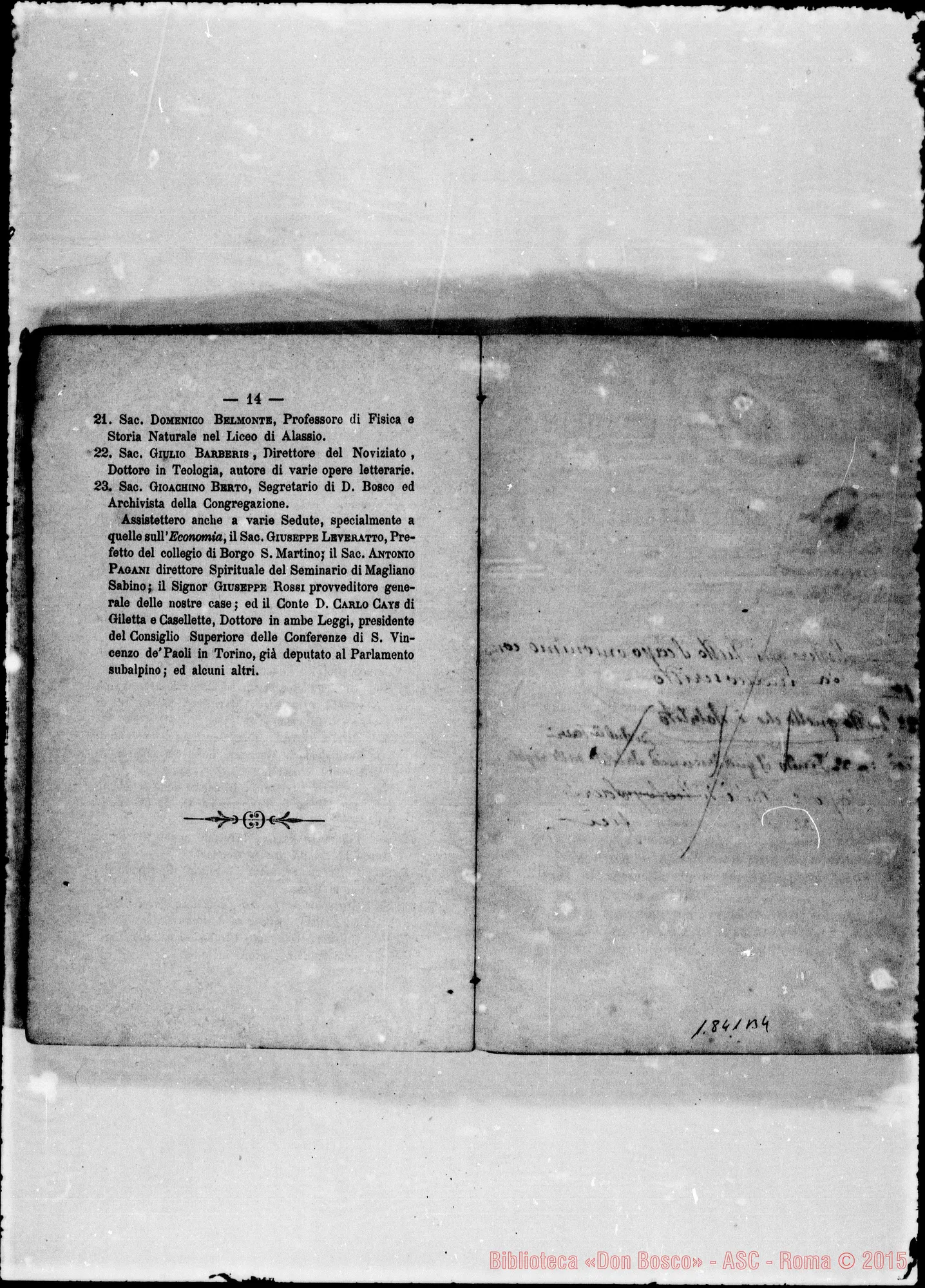 Fotogramma B 4 — Deliberazioni stampate con note ms. di D. Berto