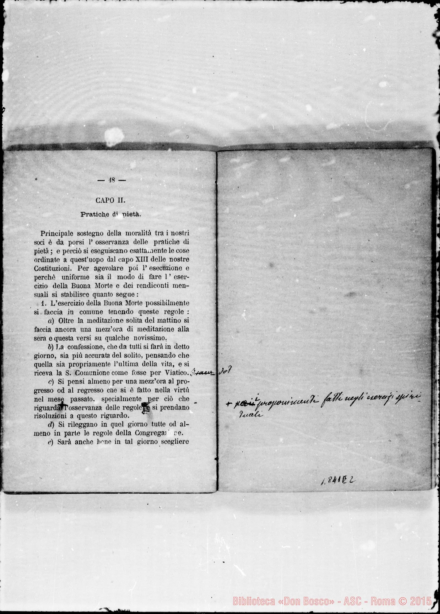 Fotogramma E 2 — Deliberazioni stampate con note ms. di D. Berto
