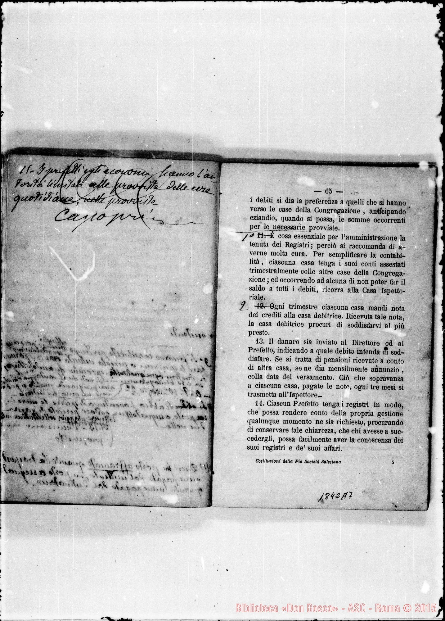 Fotogramma A 7 — Deliberazioni stampate con note ms. di D. Berto