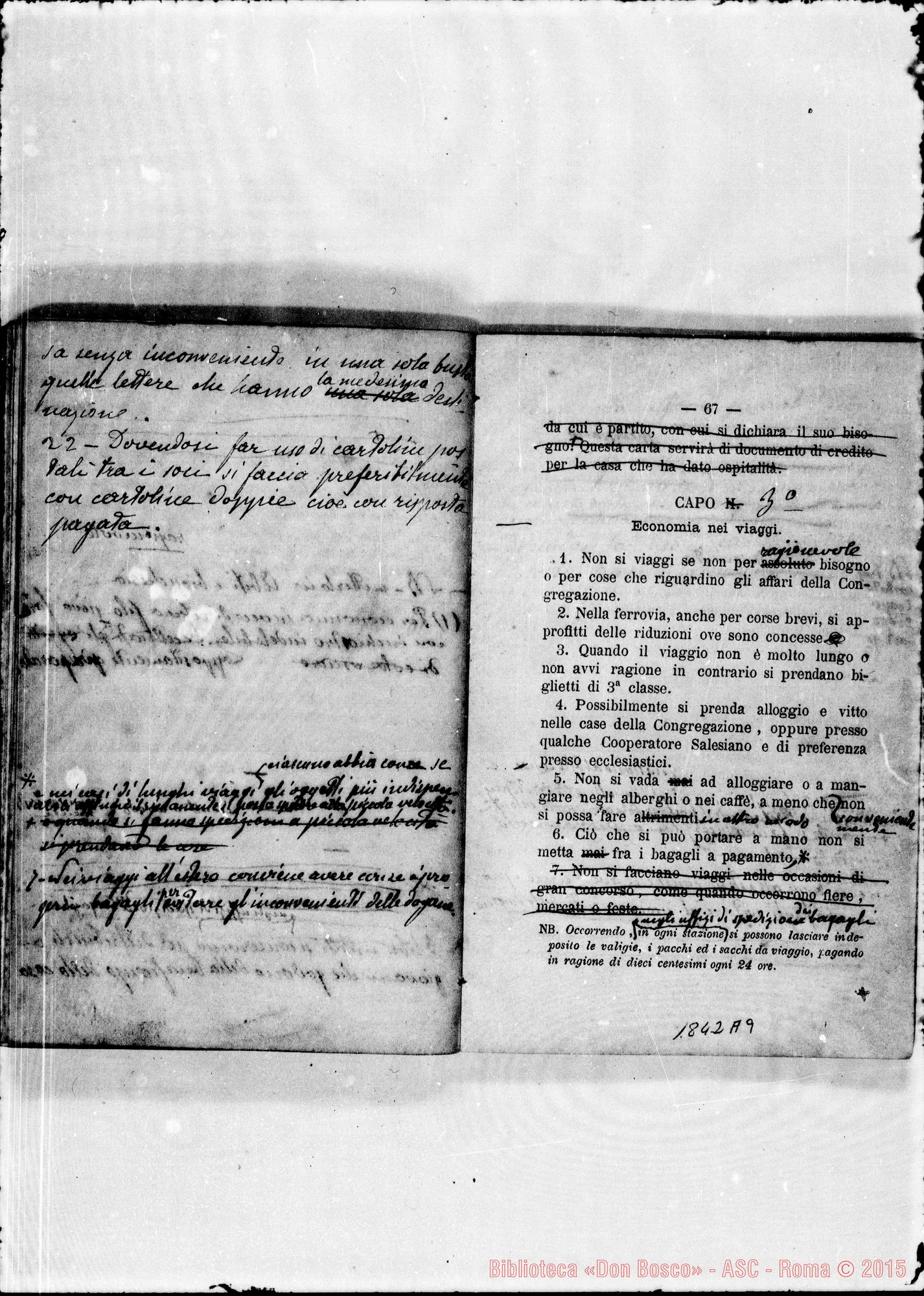 Fotogramma A 9 — Deliberazioni stampate con note ms. di D. Berto