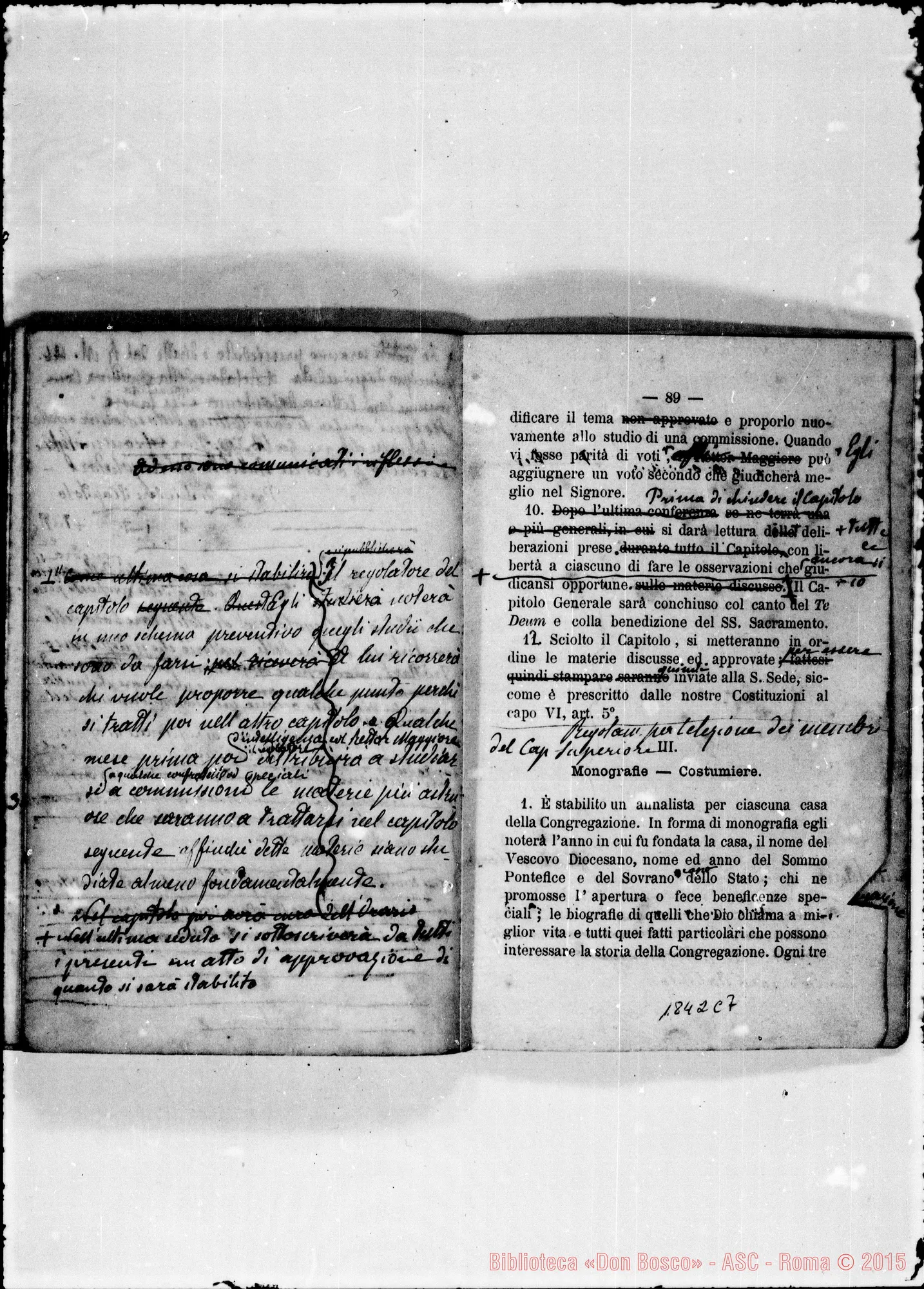 Fotogramma C 7 — Deliberazioni stampate con note ms. di D. Berto