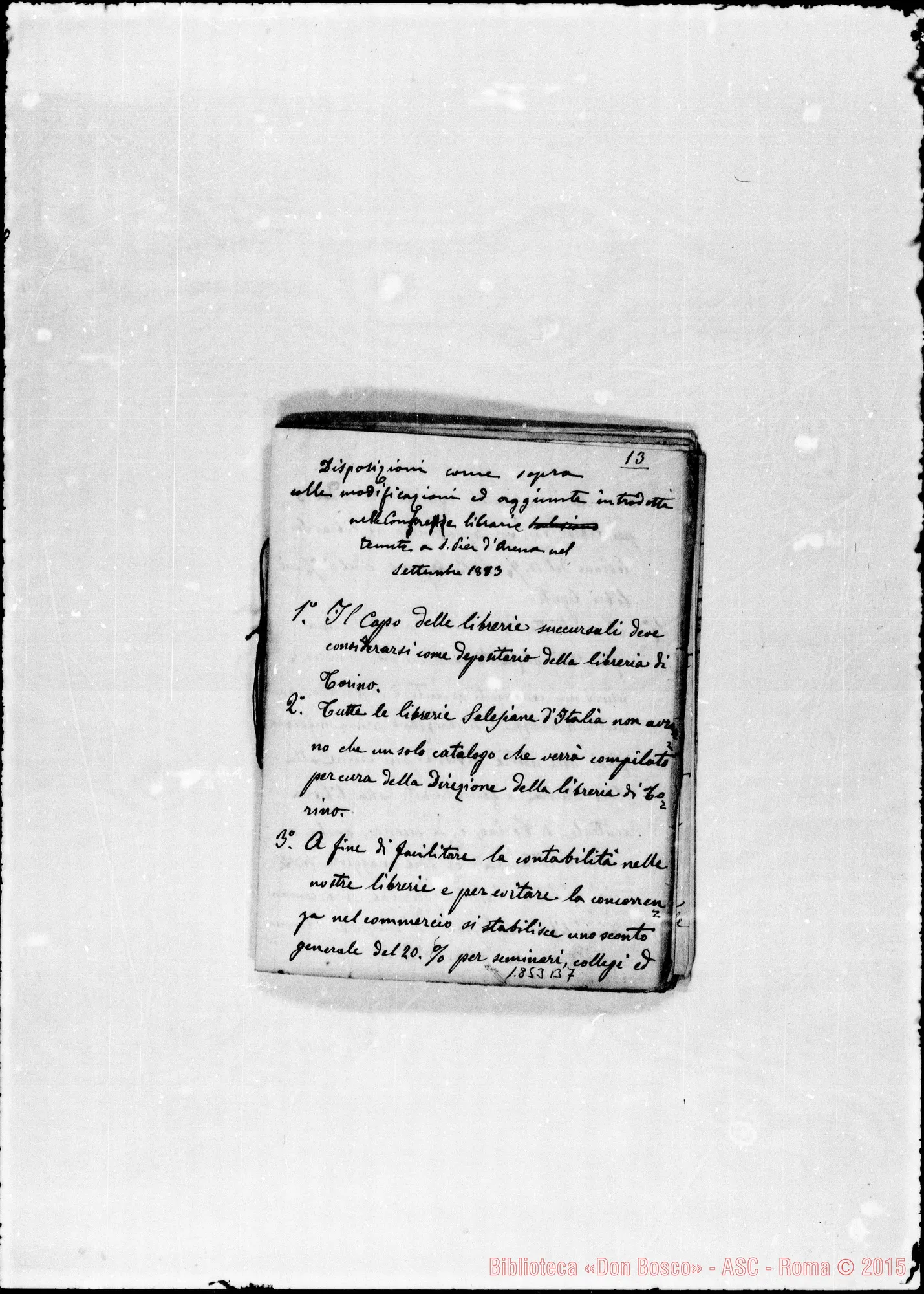 Fotogramma B 7 — Atti Preliminari: Conferenze librarie: proposte E deliberazioni