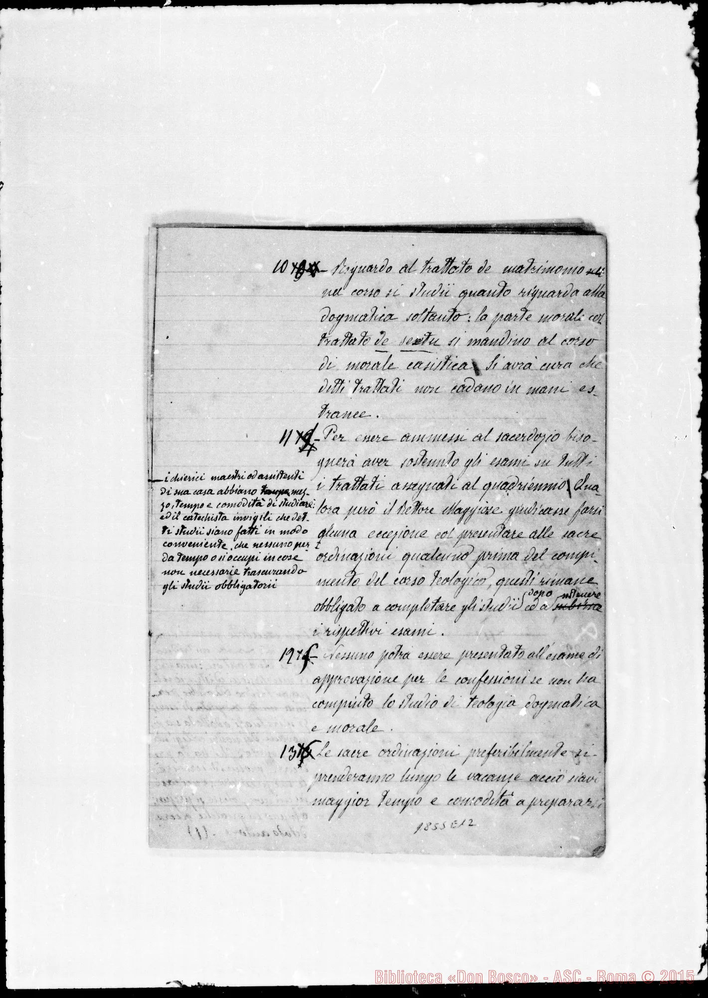 Fotogramma E 12 — Canoni: Studii Teologici E Filosofici. Ms.