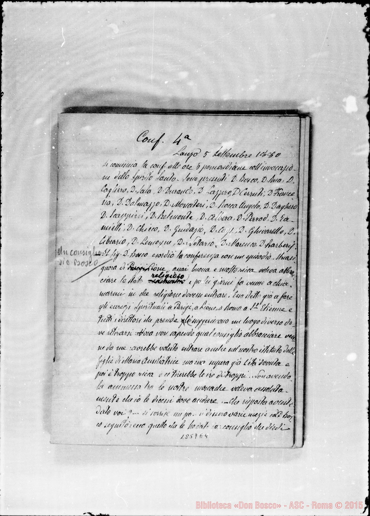 Fotogramma E 4 — Verbali: copia pulita. Ms. Barberis