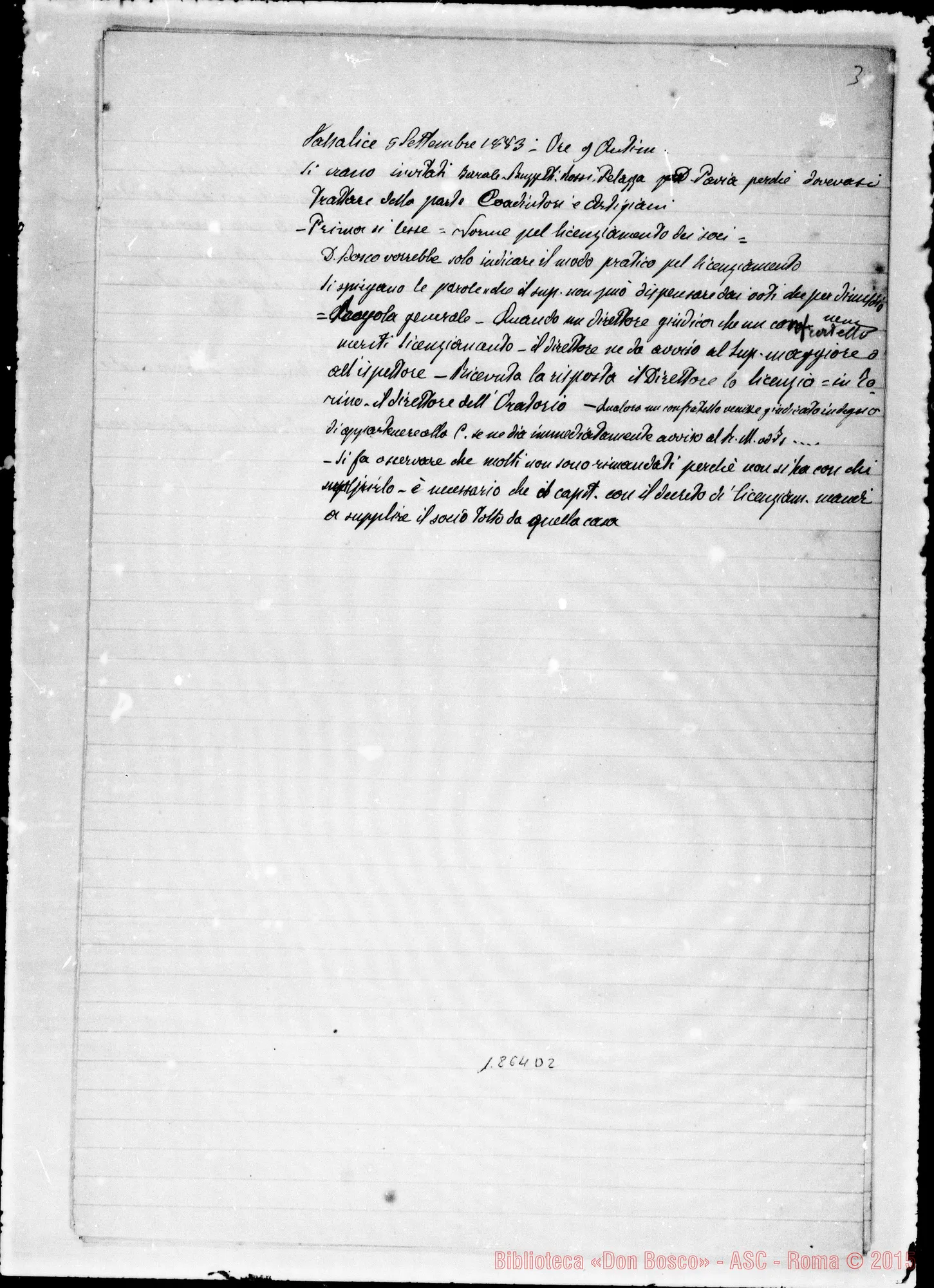 Fotogramma D 2 — Appunti per i Verbali. Ms. vari