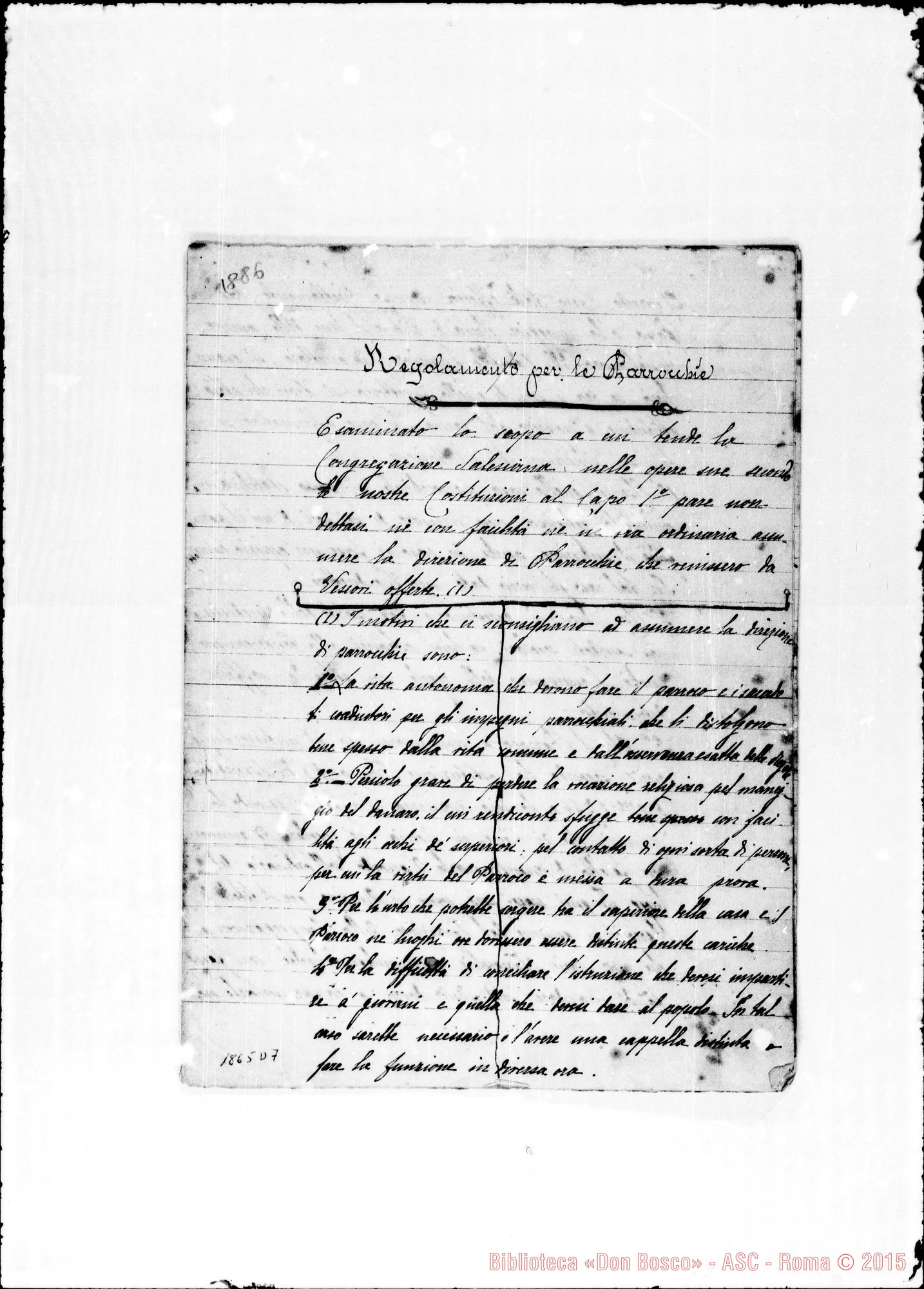 Fotogramma D 7 — Parrocchie: Regolamento