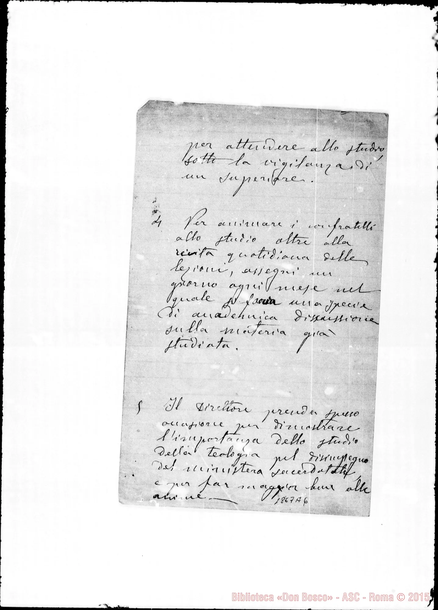 Fotogramma A 6 — Sistema da seguirsi nel promuovere alle S. Ordinazioni