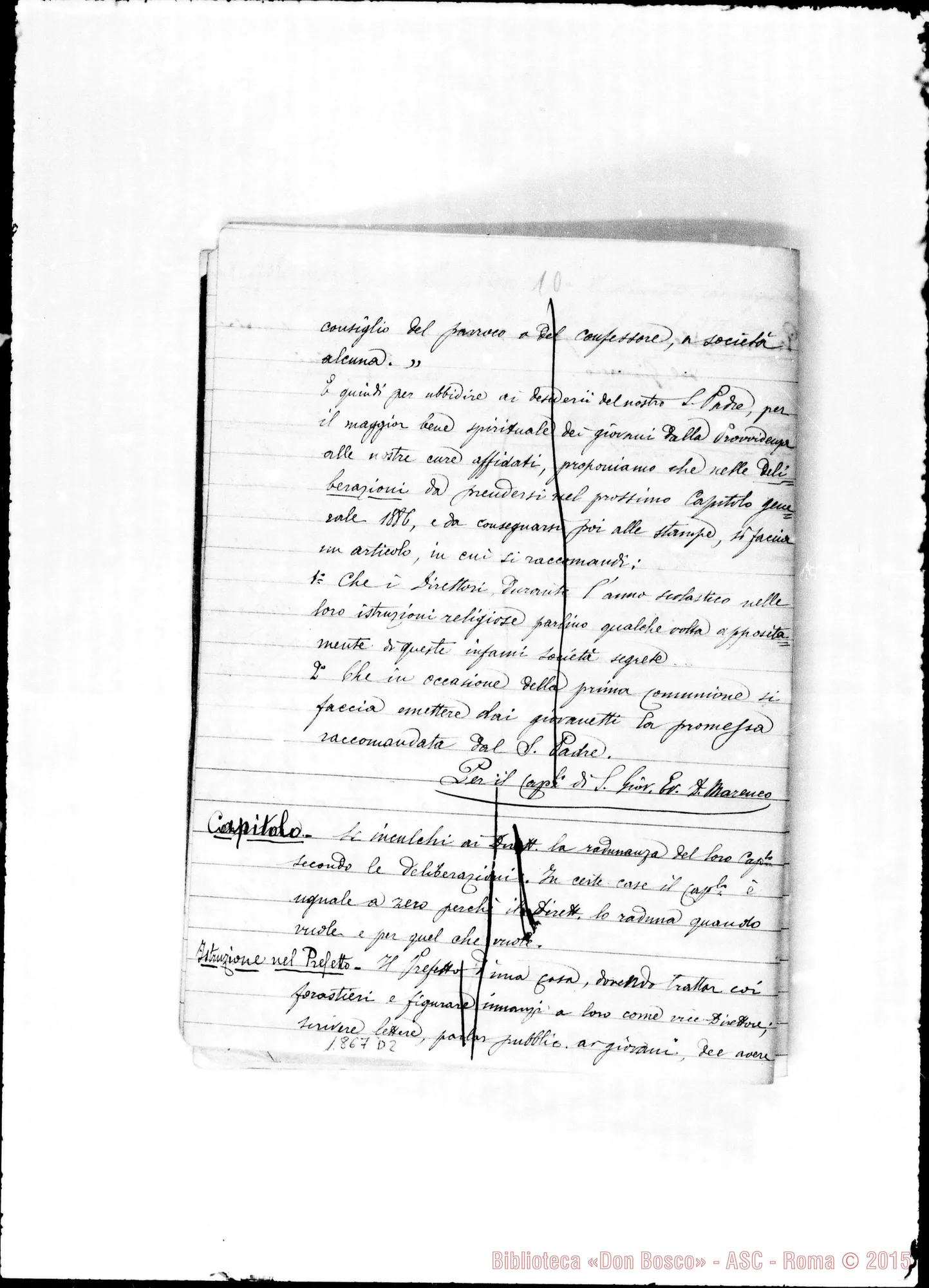 Fotogramma D 2 — Proposte dei Confratelli: Relazione