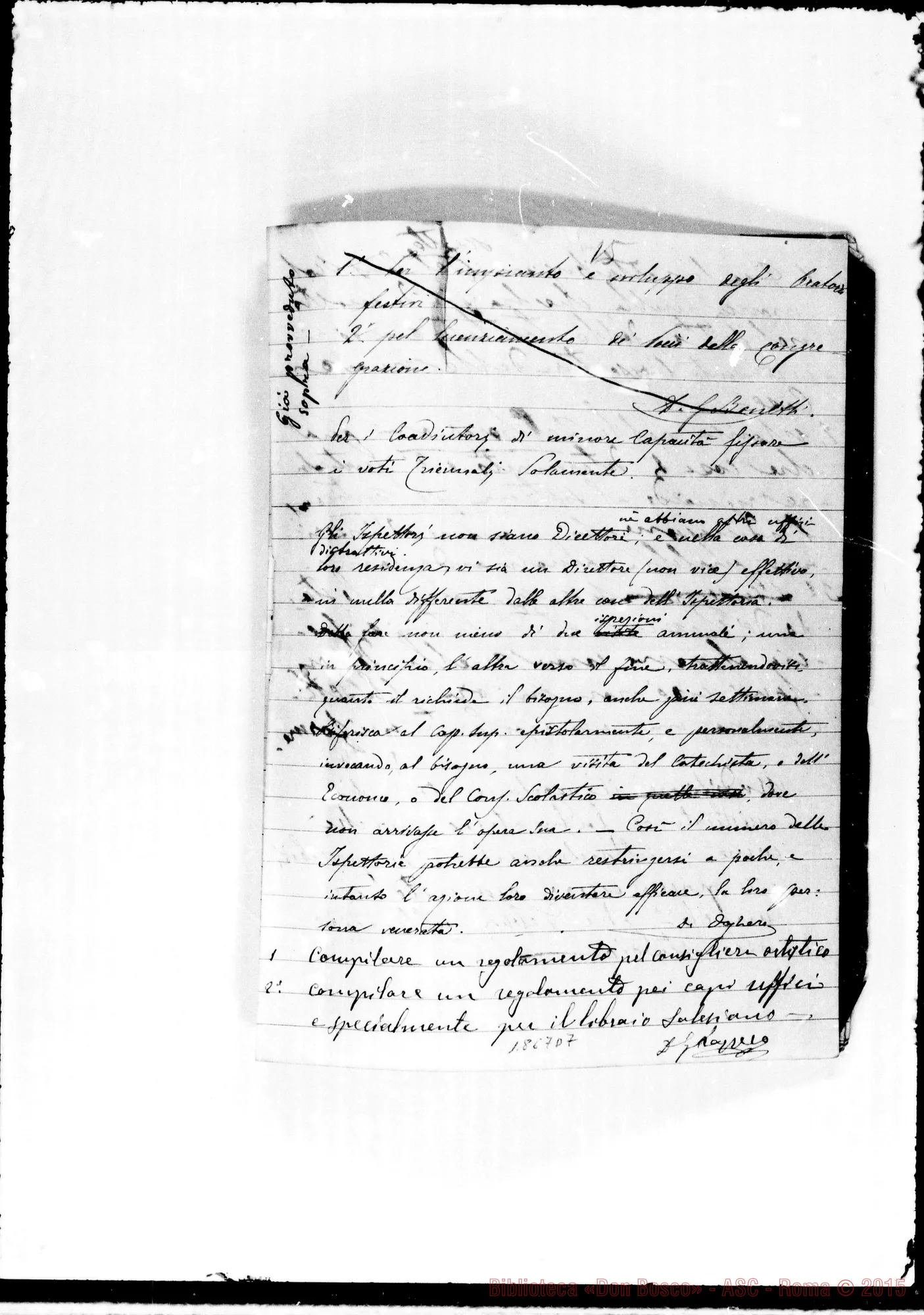 Fotogramma D 7 — Proposte dei Confratelli: Relazione