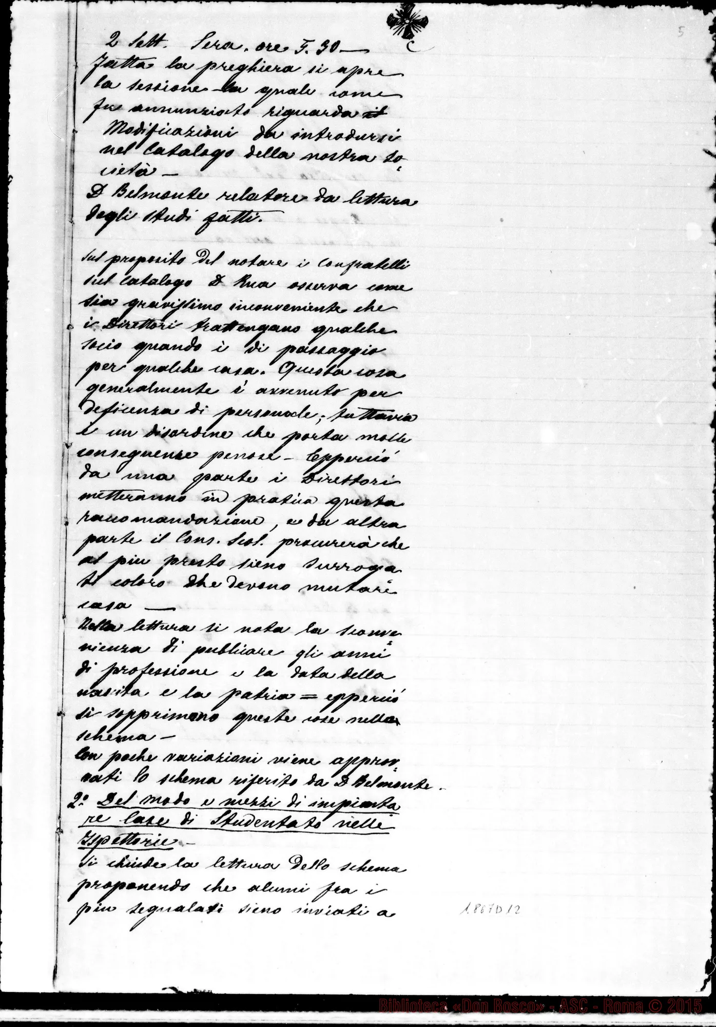 Fotogramma D 12 — Relazione del IV Capitolo Generale