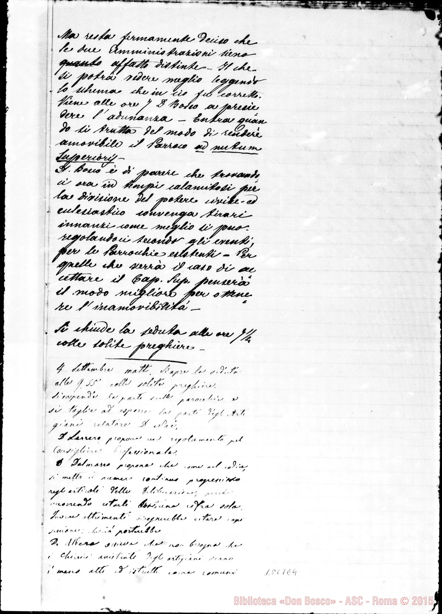 Fotogramma E 4 — Relazione del IV Capitolo Generale