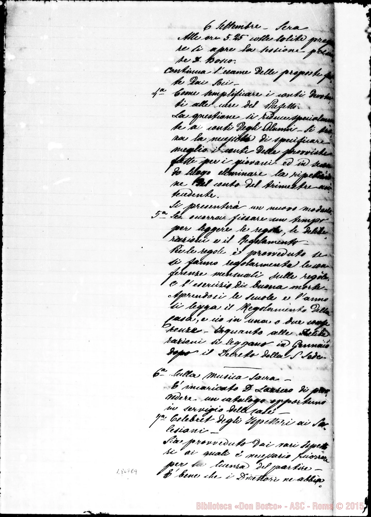 Fotogramma E 9 — Relazione del IV Capitolo Generale