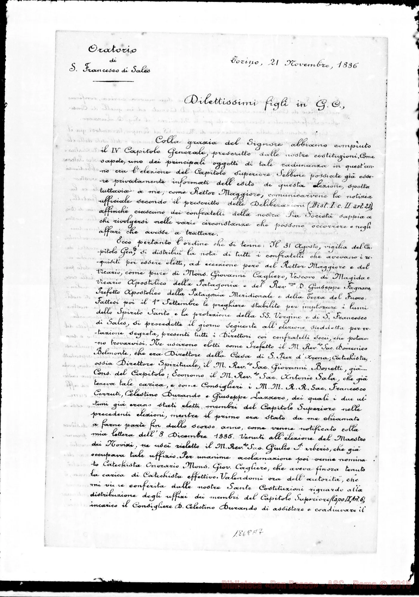 Fotogramma A 7 — Circolare di D. Bosco ai Confratelli