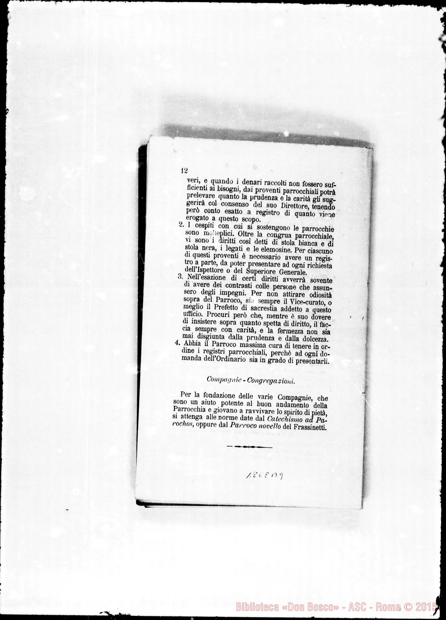 Fotogramma B 9 — Deliberazioni del Terzo E Quarto Capitolo Generale. Stampato