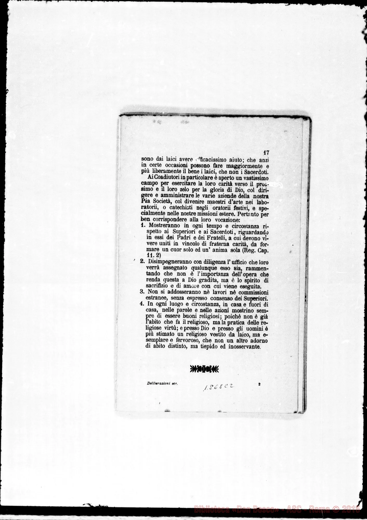 Fotogramma C 2 — Deliberazioni del Terzo E Quarto Capitolo Generale. Stampato