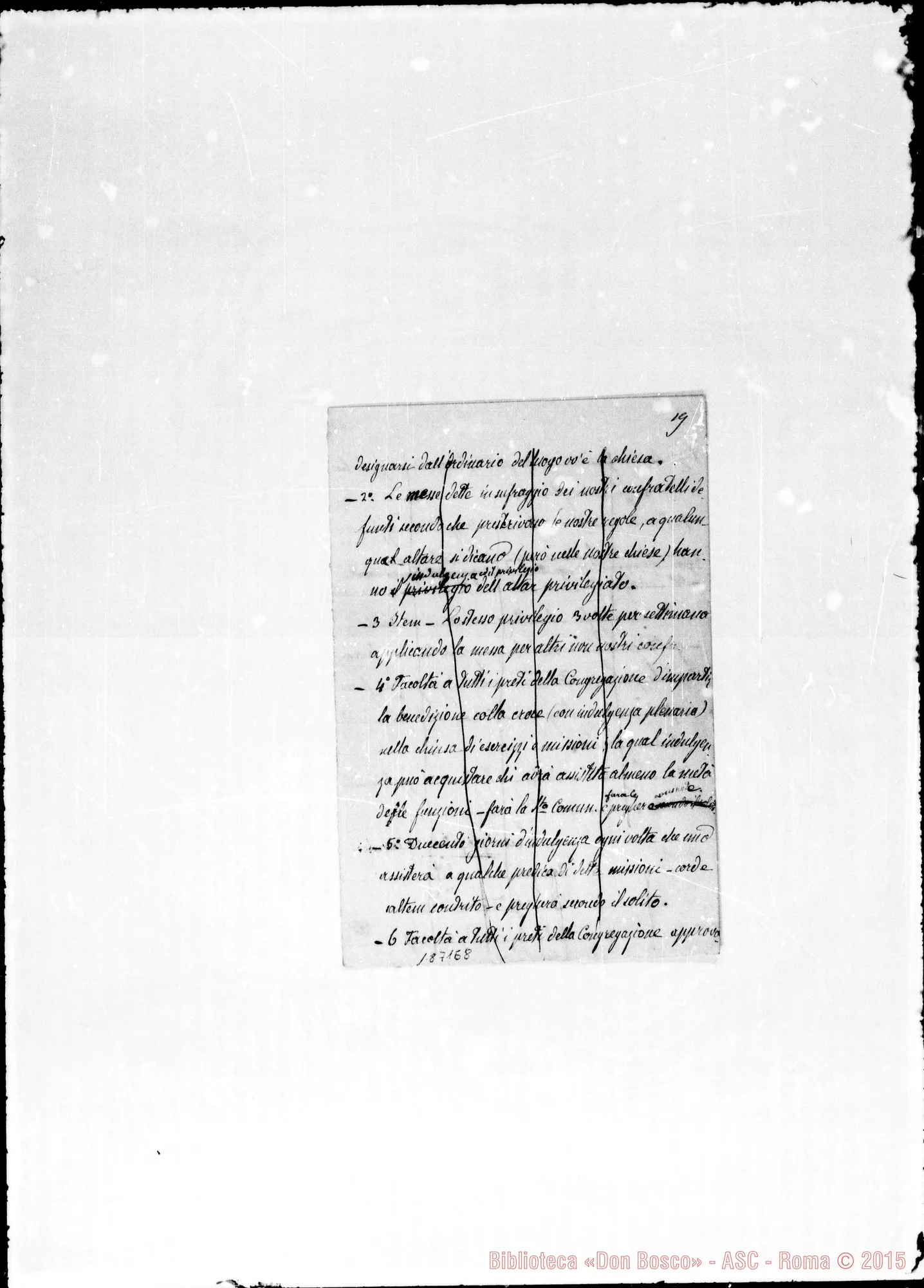 Fotogramma E 8 — 1875: Cinque conferenze private nei giorni 14-15-16 aprile. Ms. Barberis