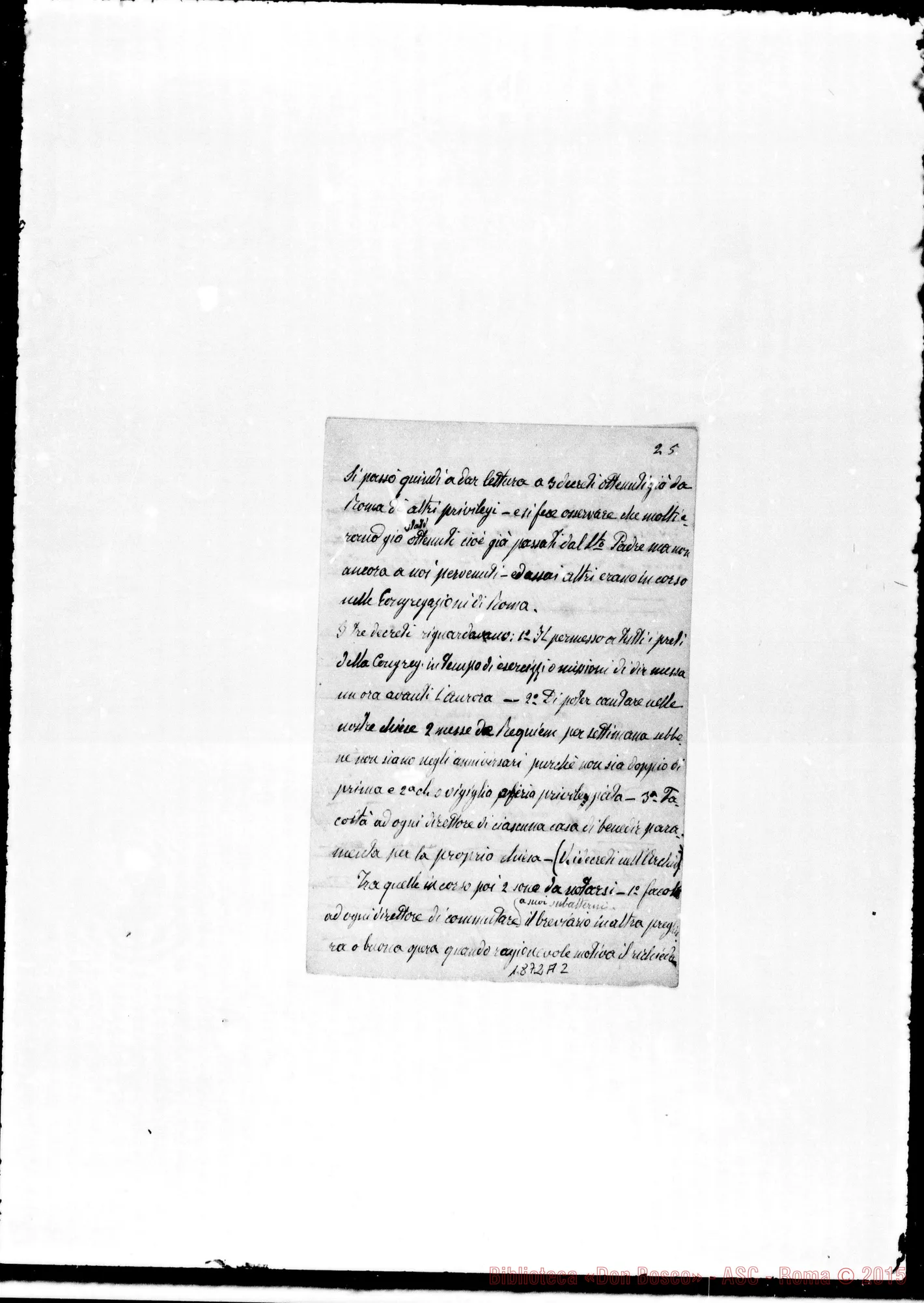 Fotogramma A 2 — 1875: Cinque conferenze private nei giorni 14-15-16 aprile. Ms. Barberis