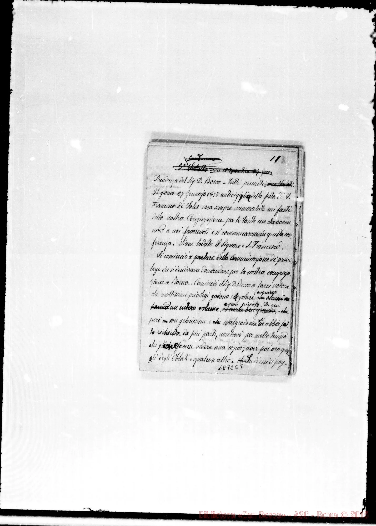 Fotogramma E 7 — Verbali delle conferenze date da D. Bosco dal 26 al 28 gennaio 1875