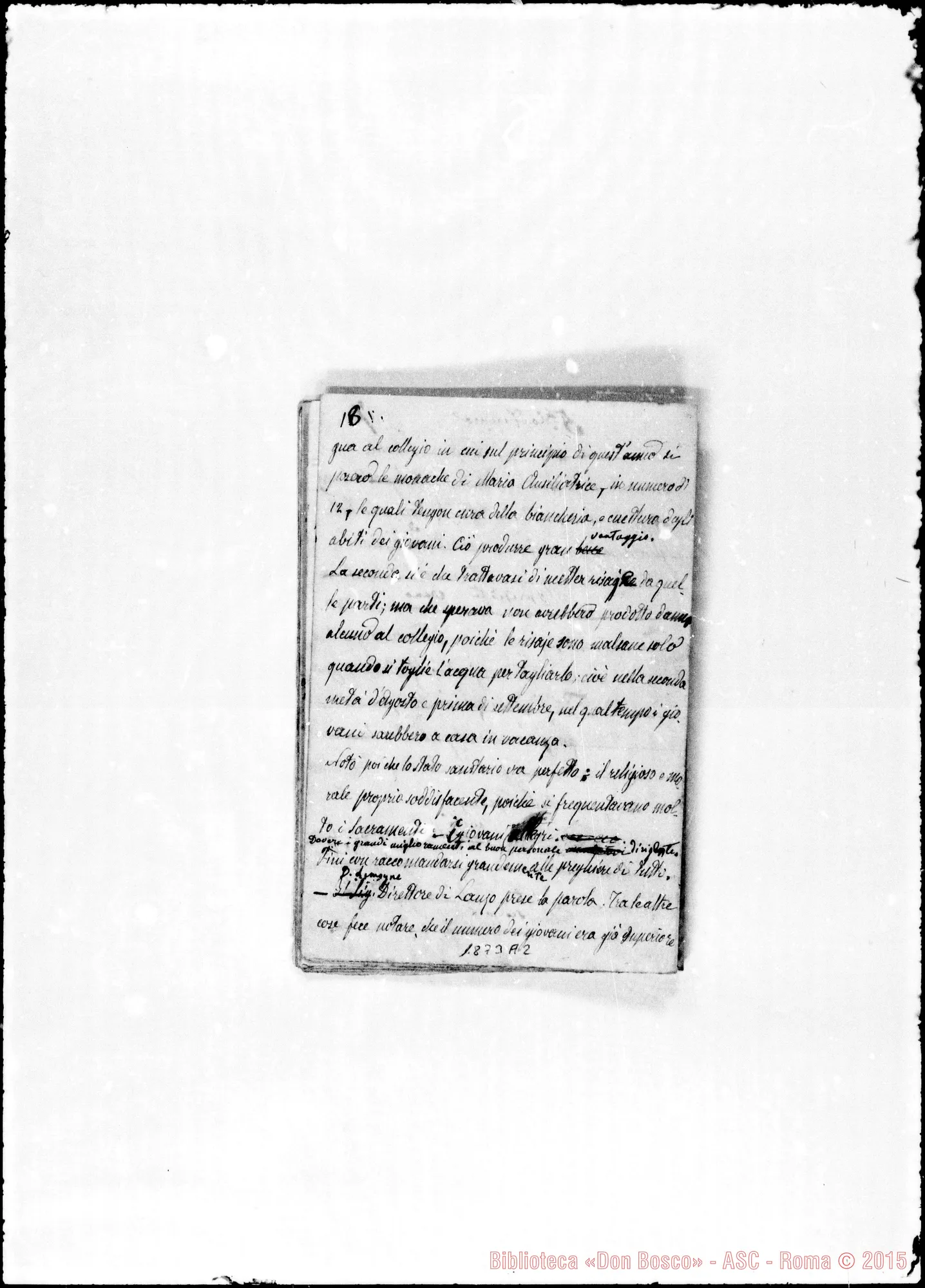 Fotogramma A 2 — Verbali delle conferenze date da D. Bosco dal 26 al 28 gennaio 1875