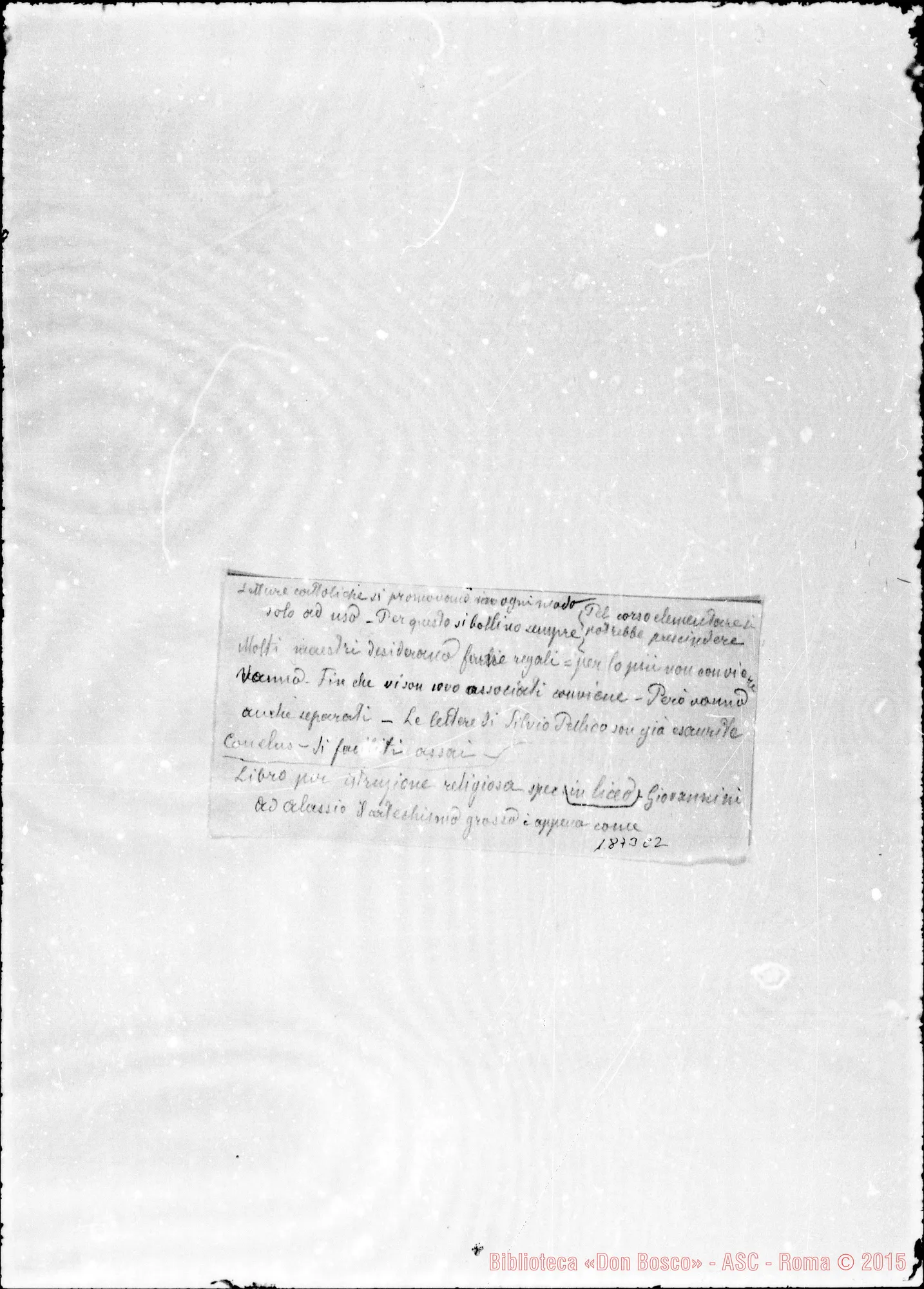 Fotogramma C 2 — 1876: Conferenza Generale Pubblica. Appunti A matita