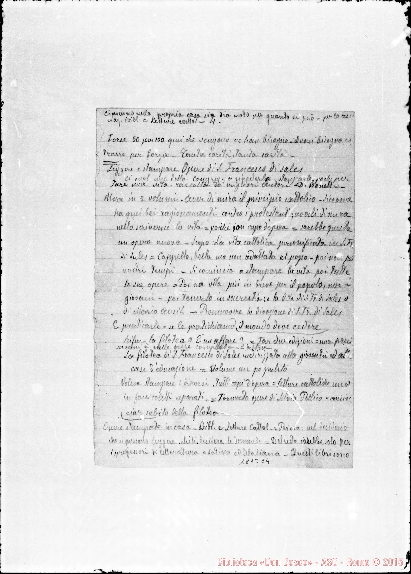 Fotogramma C 4 — 1876: Conferenza Generale Pubblica. Appunti A matita