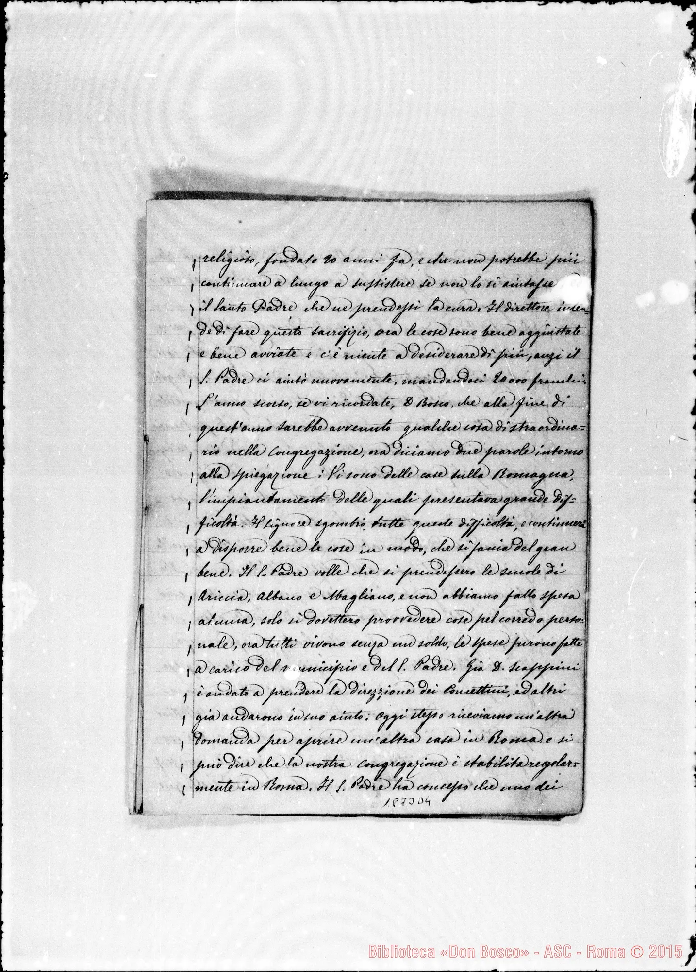 Fotogramma D 4 — 1877: Conferenza di D. Bosco il giorno 6-2-1877