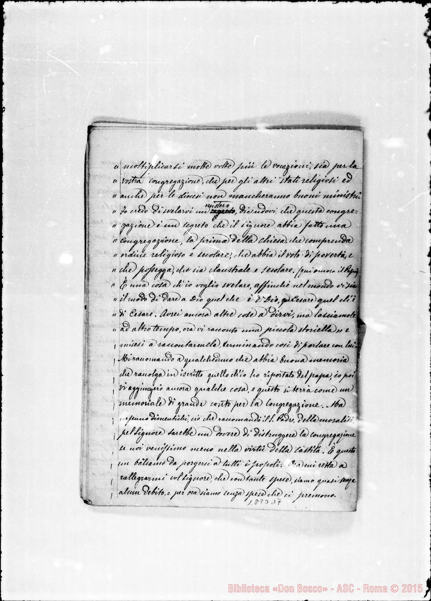 Fotogramma D 7 — 1877: Conferenza di D. Bosco il giorno 6-2-1877