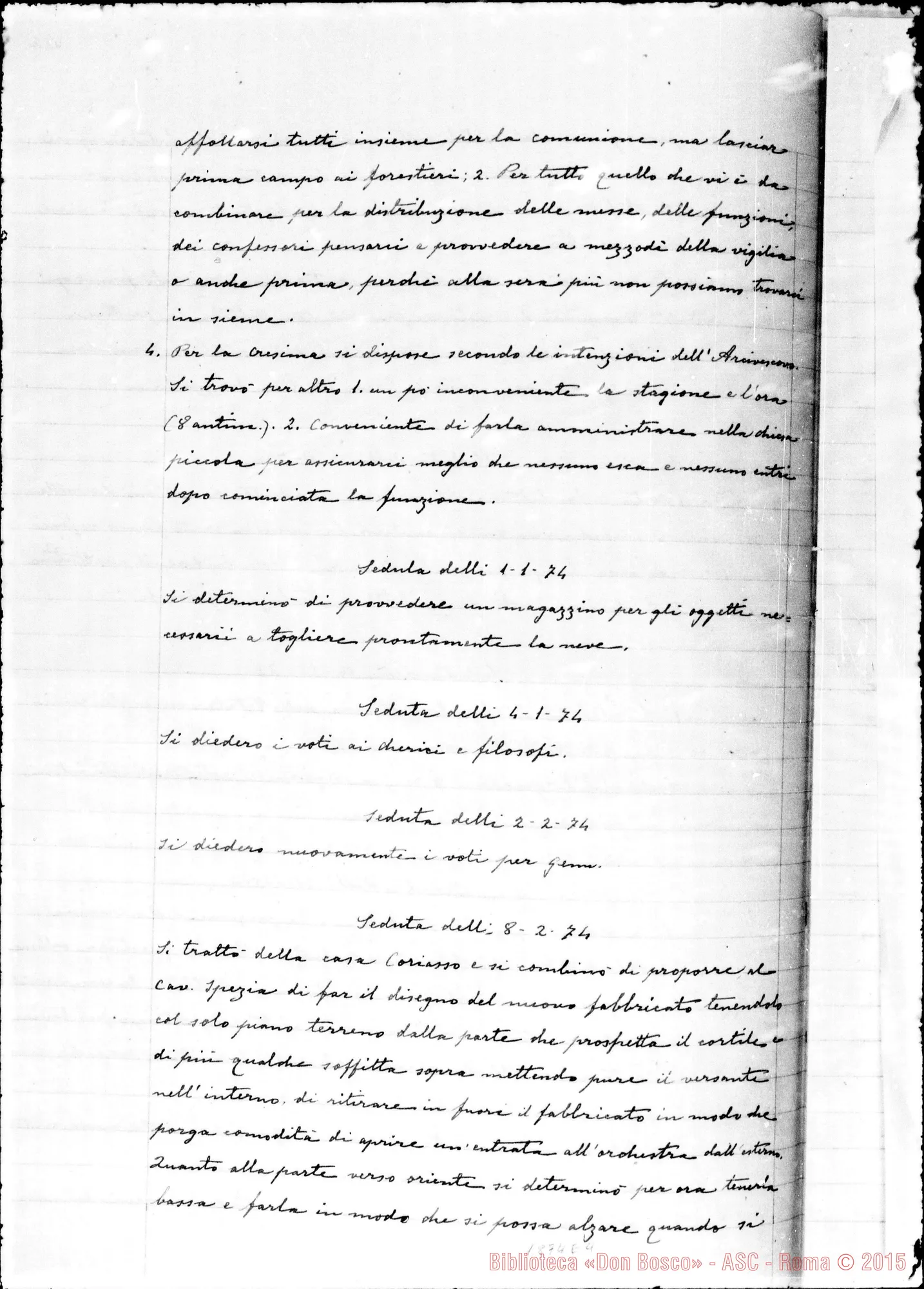 Fotogramma E 4 — Deliberazioni del Capitolo Superiore (1866-1877). Ms. non originale