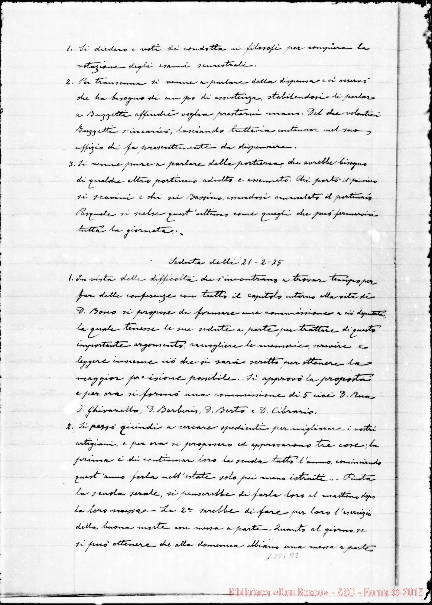 Fotogramma A 2 — Deliberazioni del Capitolo Superiore (1866-1877). Ms. non originale