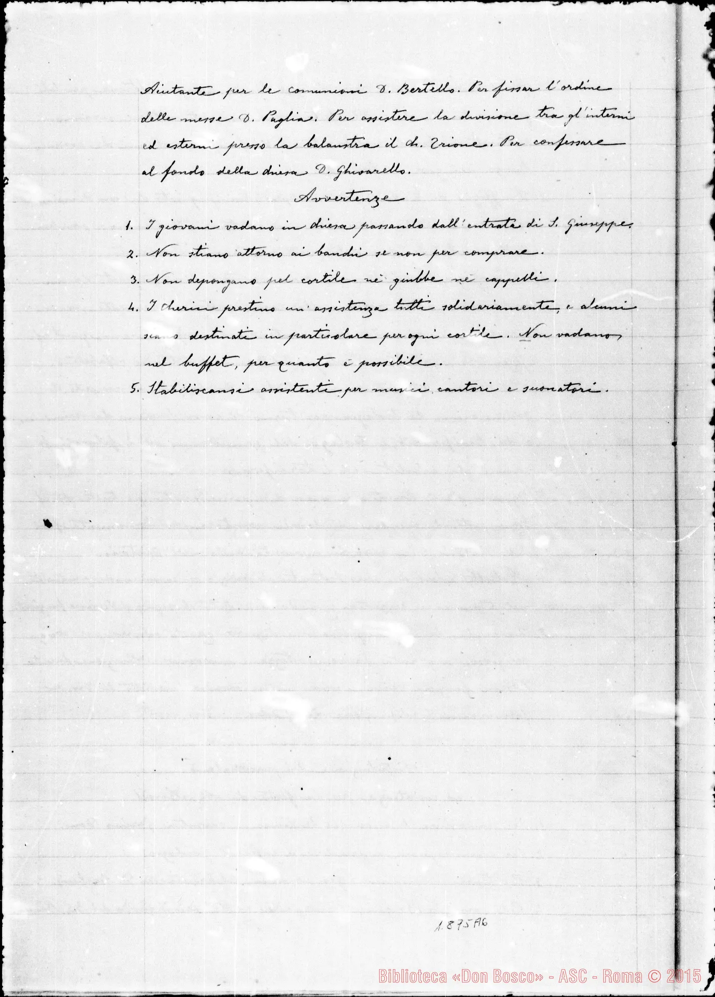 Fotogramma A 6 — Deliberazioni del Capitolo Superiore (1866-1877). Ms. non originale
