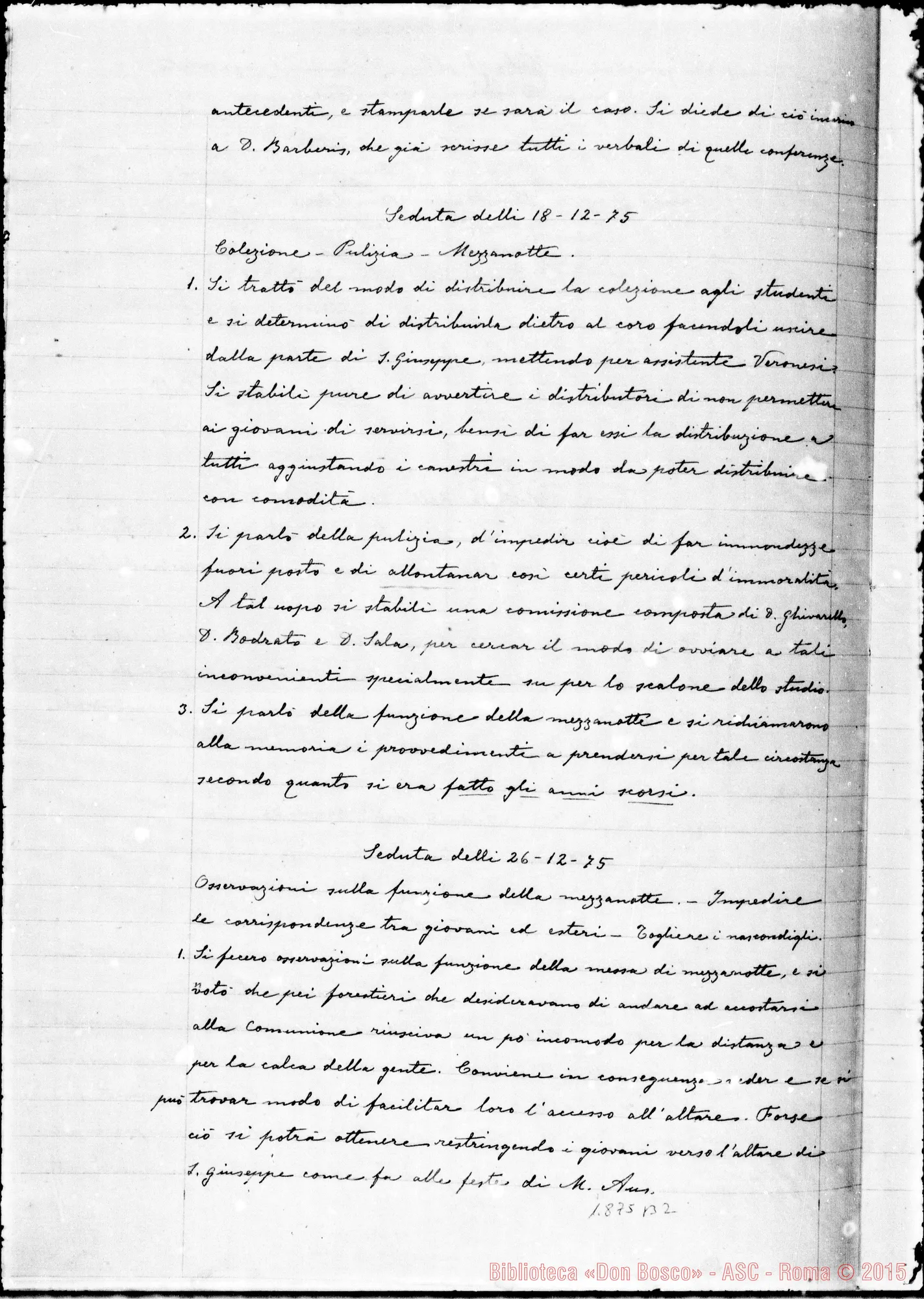 Fotogramma B 2 — Deliberazioni del Capitolo Superiore (1866-1877). Ms. non originale