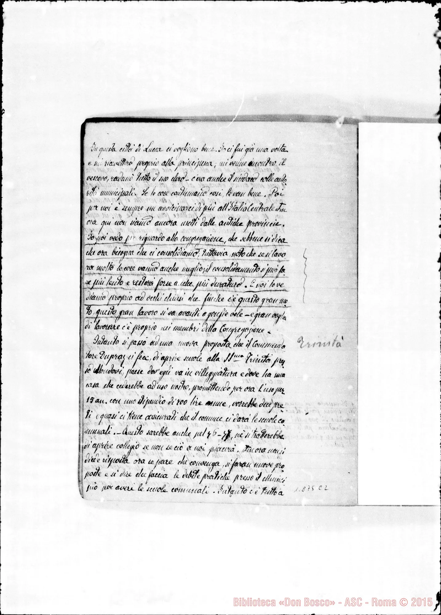 Fotogramma C 2 — Verbali del Cap. Sup. Quaderno I, ms. originale Barberis (1875-1877)