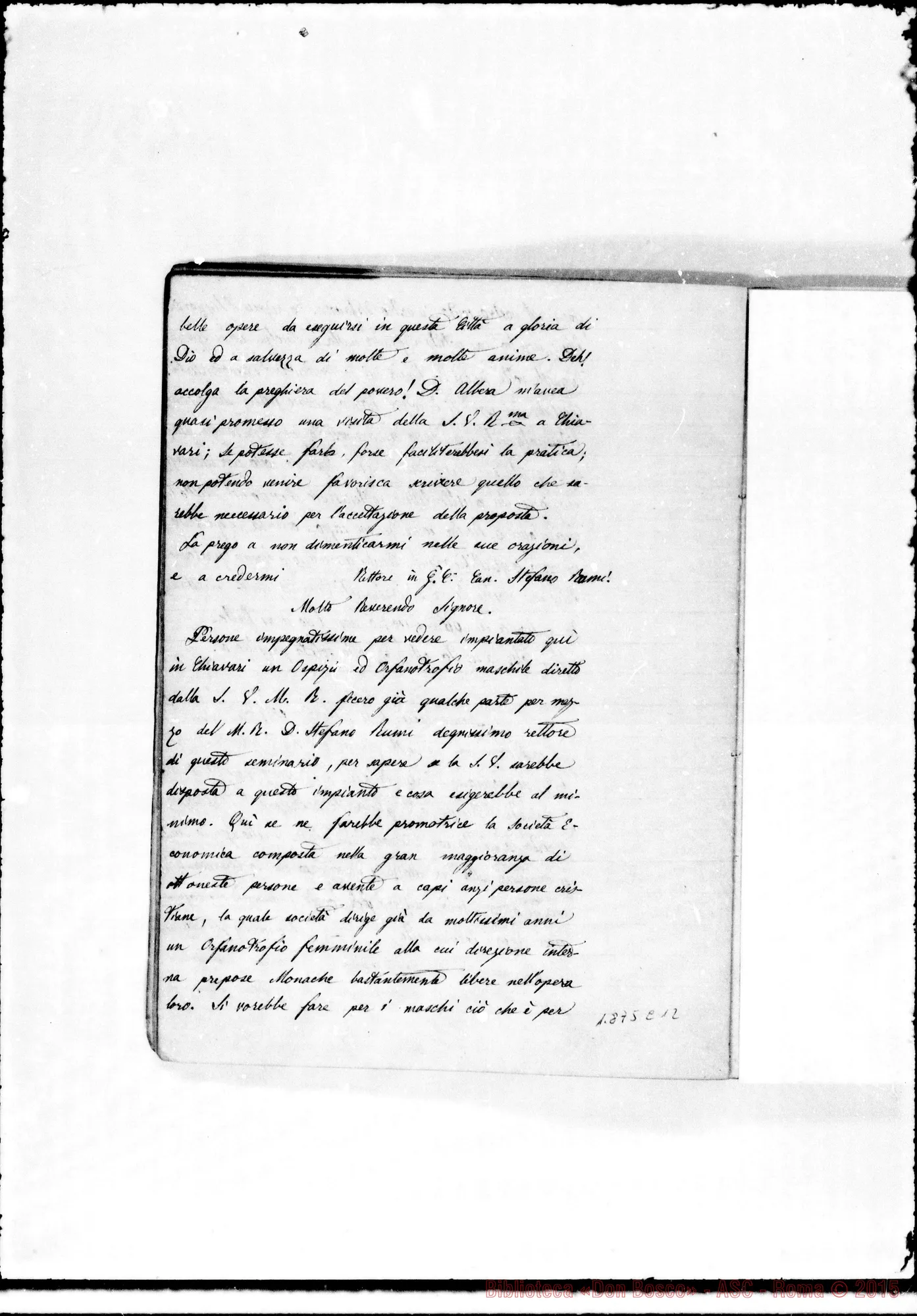 Fotogramma C 12 — Verbali del Cap. Sup. Quaderno I, ms. originale Barberis (1875-1877)