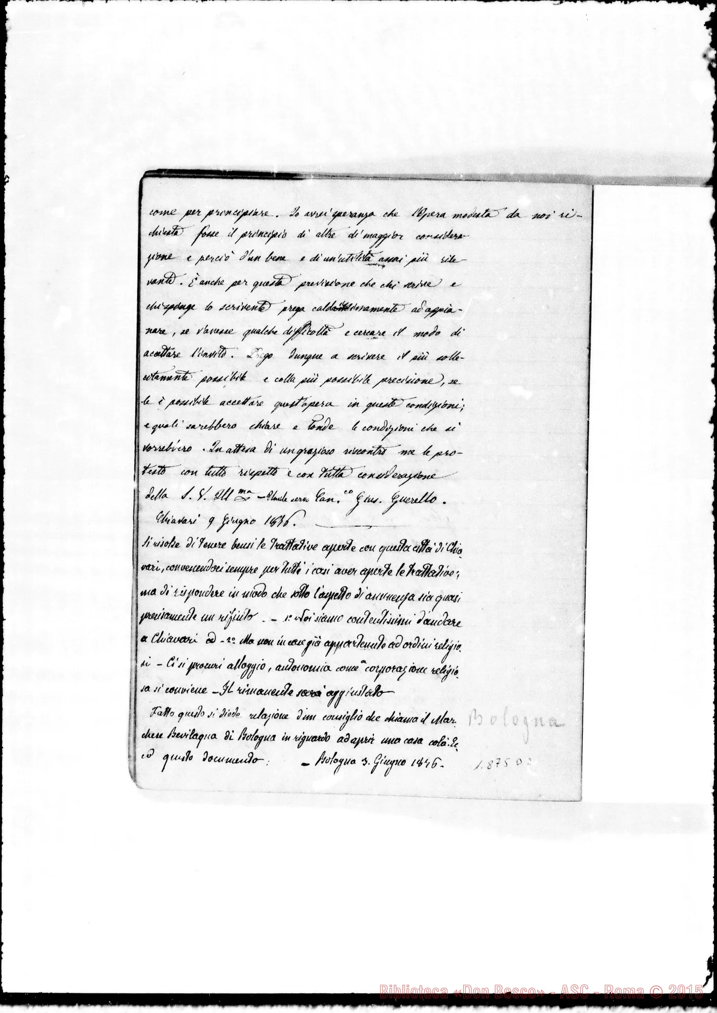 Fotogramma D 2 — Verbali del Cap. Sup. Quaderno I, ms. originale Barberis (1875-1877)