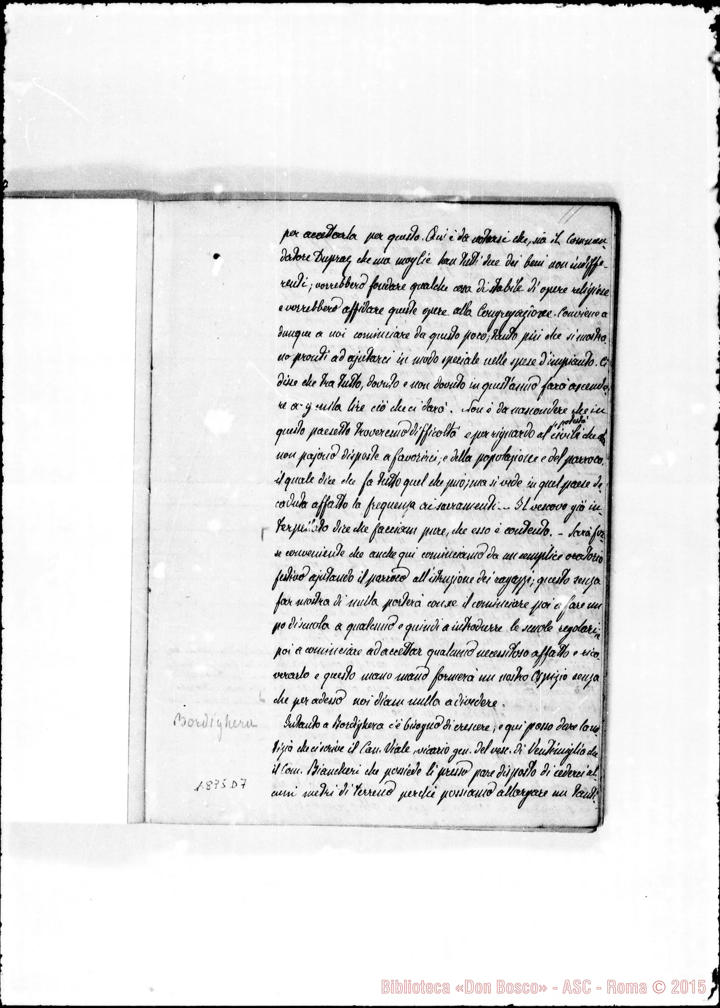 Fotogramma D 7 — Verbali del Cap. Sup. Quaderno I, ms. originale Barberis (1875-1877)